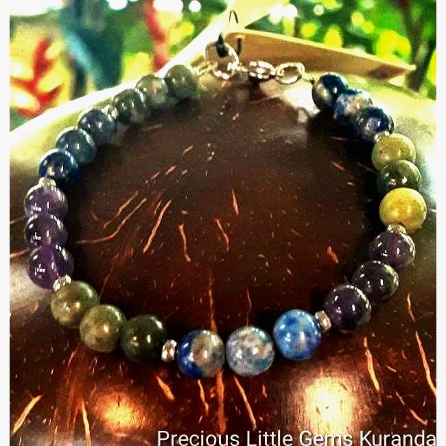 Aunty Sage's Jade, Lapis Lazuli and Amethyst Bracelet