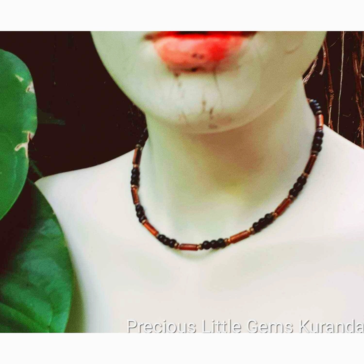 Lioness's Necklace Tiger's Eye and Wood