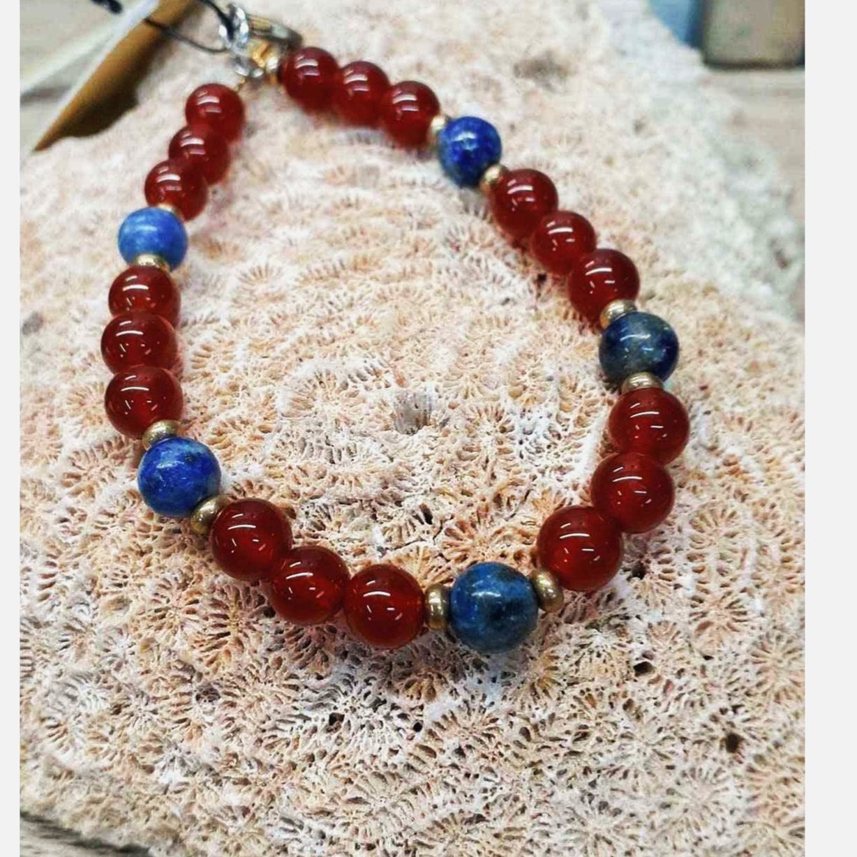 Lioness's Carnelian and Lapis Lazuli Bracelet