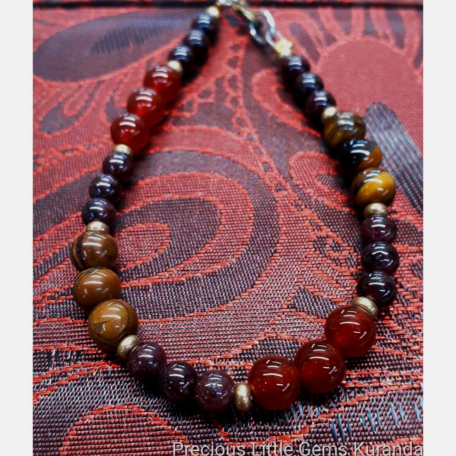 Lioness's Carnelian, Tigers Eye and Garnet Bracelet