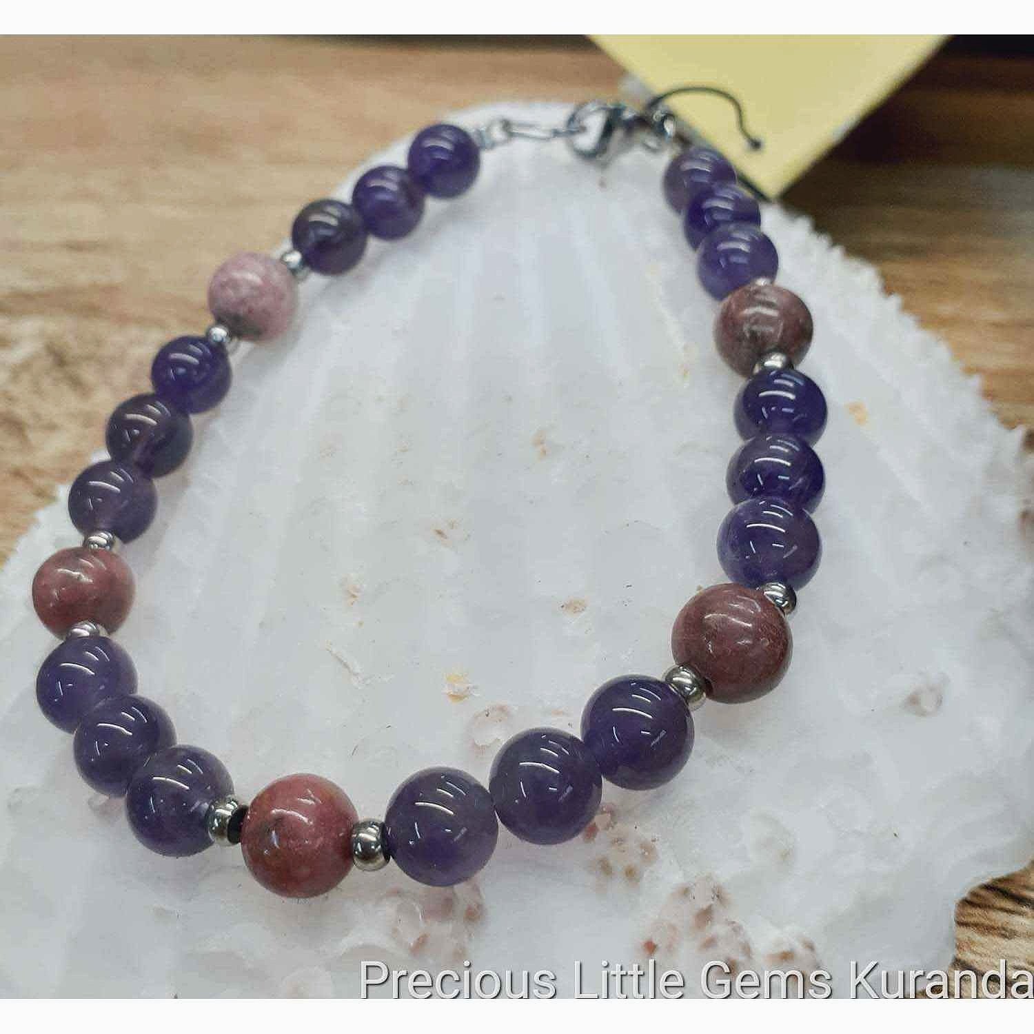 Aunty Sage's Amethyst and Rhodonite Bracelet