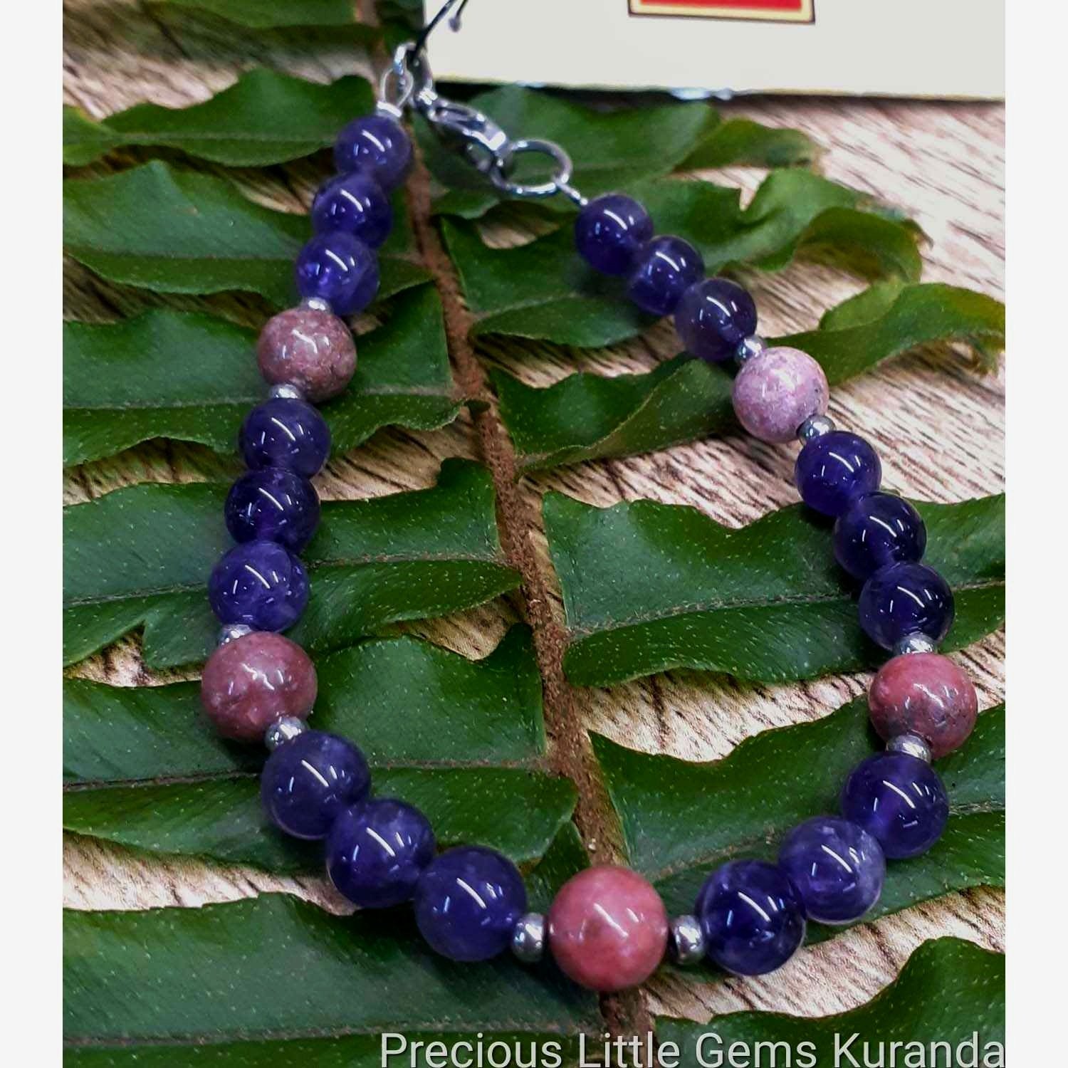 Aunty Sage's Amethyst and Rhodonite Bracelet