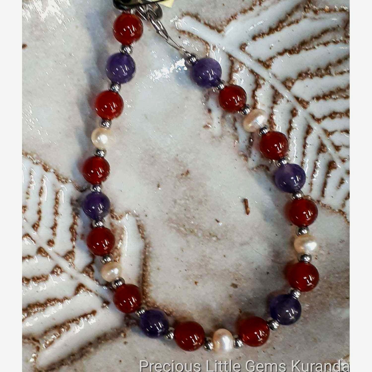 Aunty Sage's Amethyst and Carnelian Bracelet