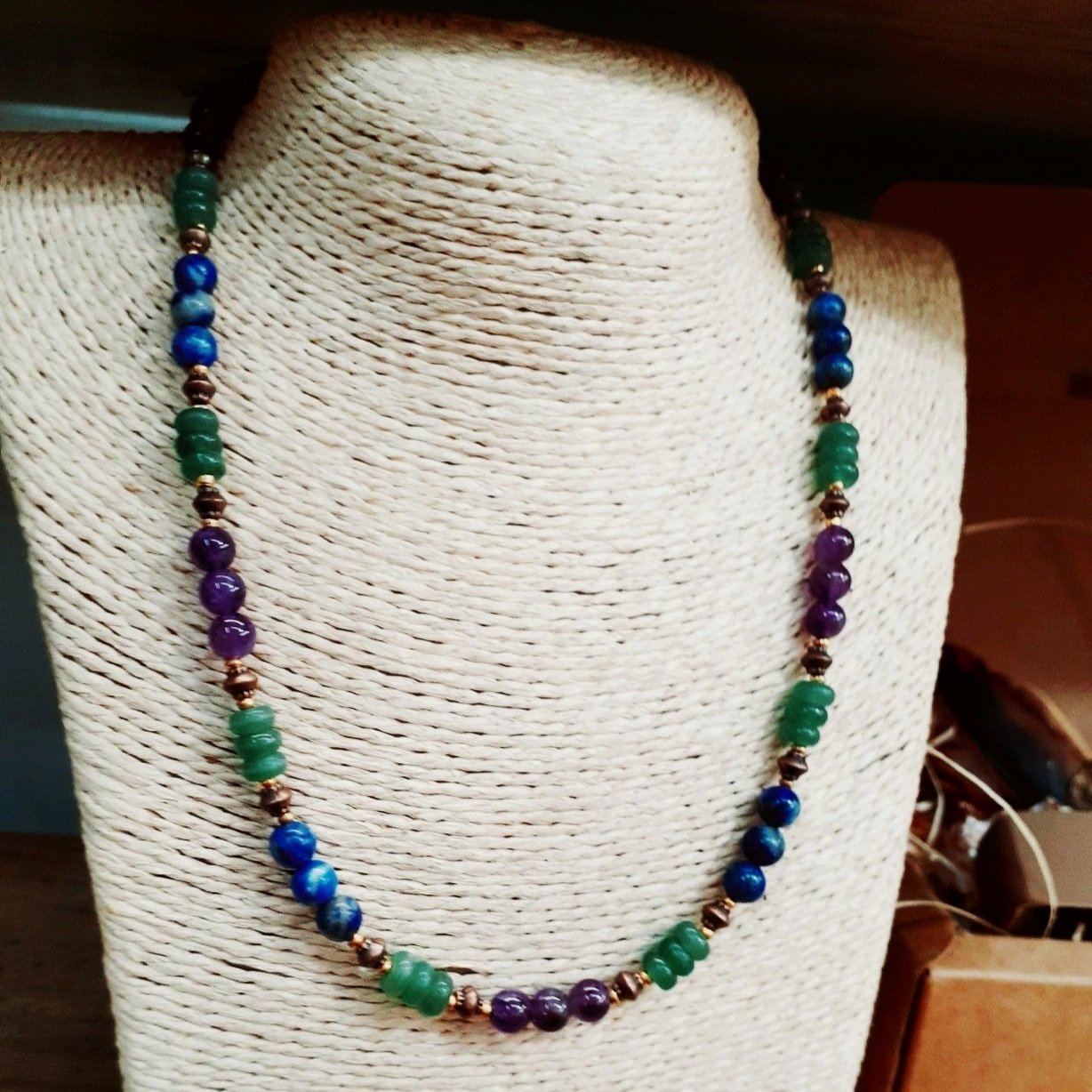 Aunty Sage's Amethyst Lapis Lazuli and Aventurine necklace
