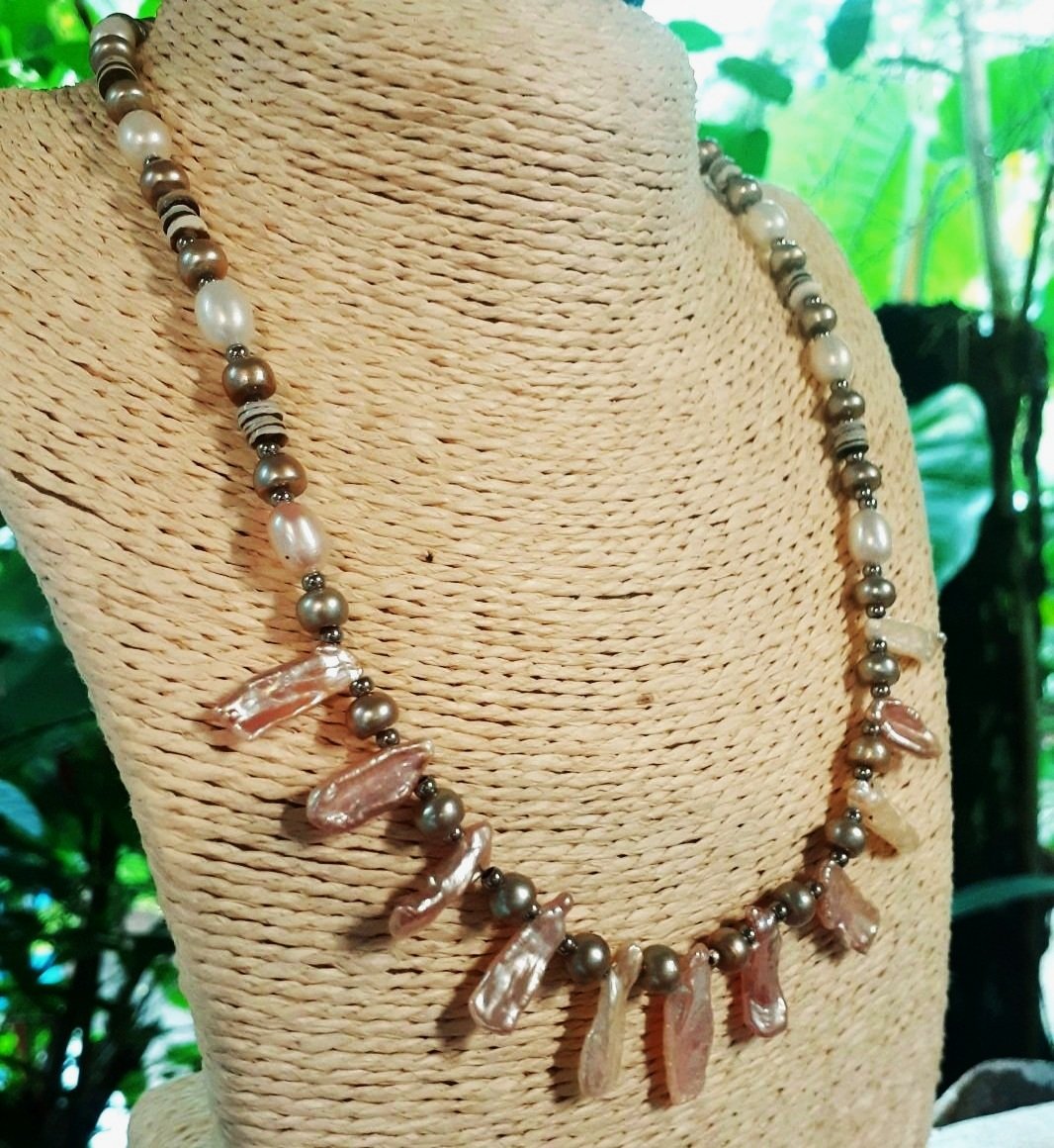 Unique Sea Gypsy Biwa Pearl Necklace