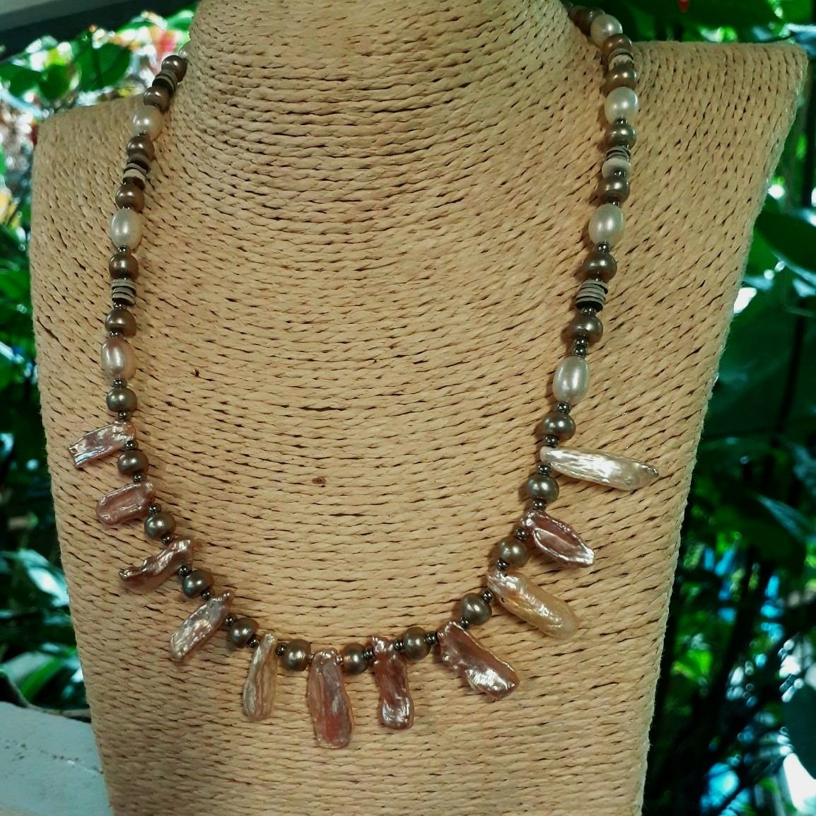Unique Sea Gypsy Biwa Pearl Necklace