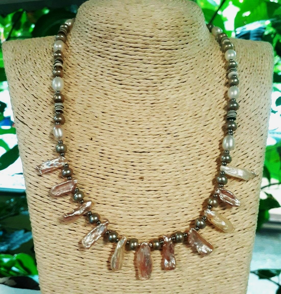 Unique Sea Gypsy Biwa Pearl Necklace