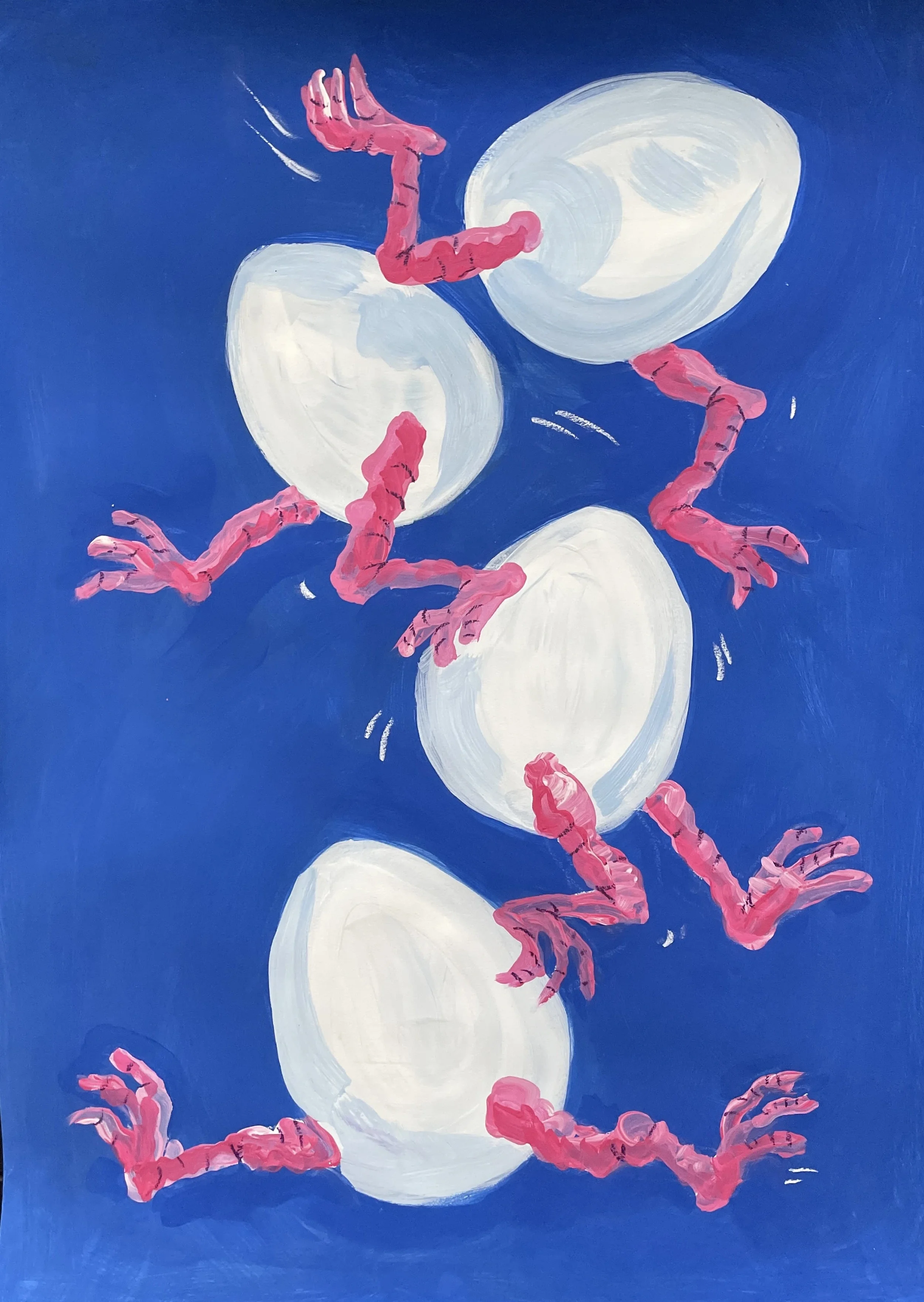 Precarious Eggs (Gouache), 30x40, Edition of 100