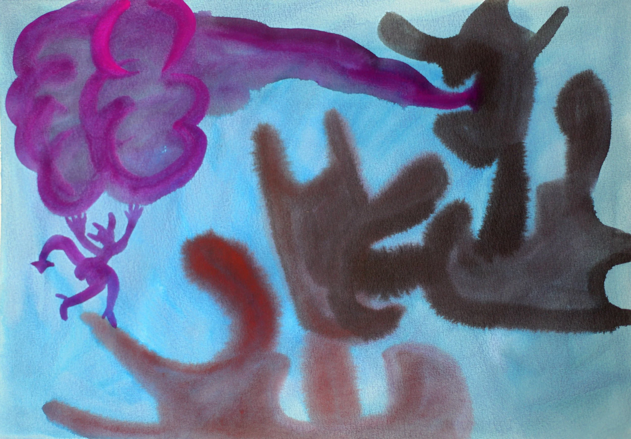 Cursed (Hereditary), 29,6 x 41,8 cm, 
gouache and aquarel on acid free Hahnemuller paper