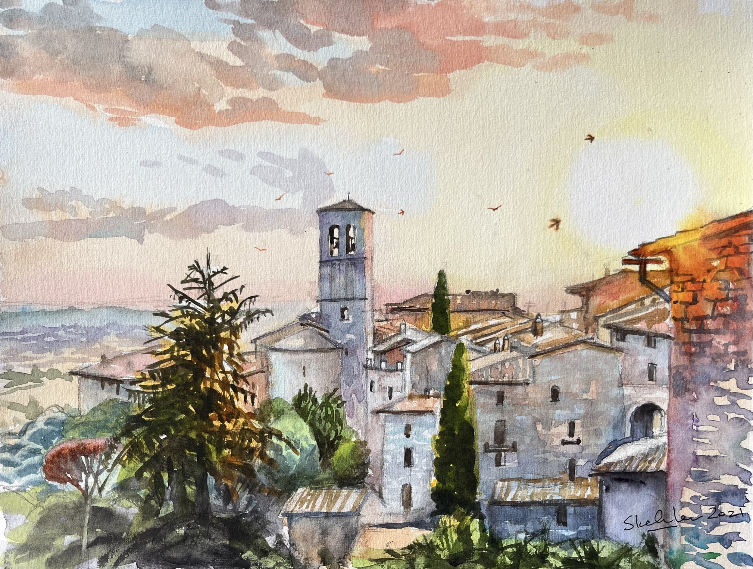 Sunset over Assisi