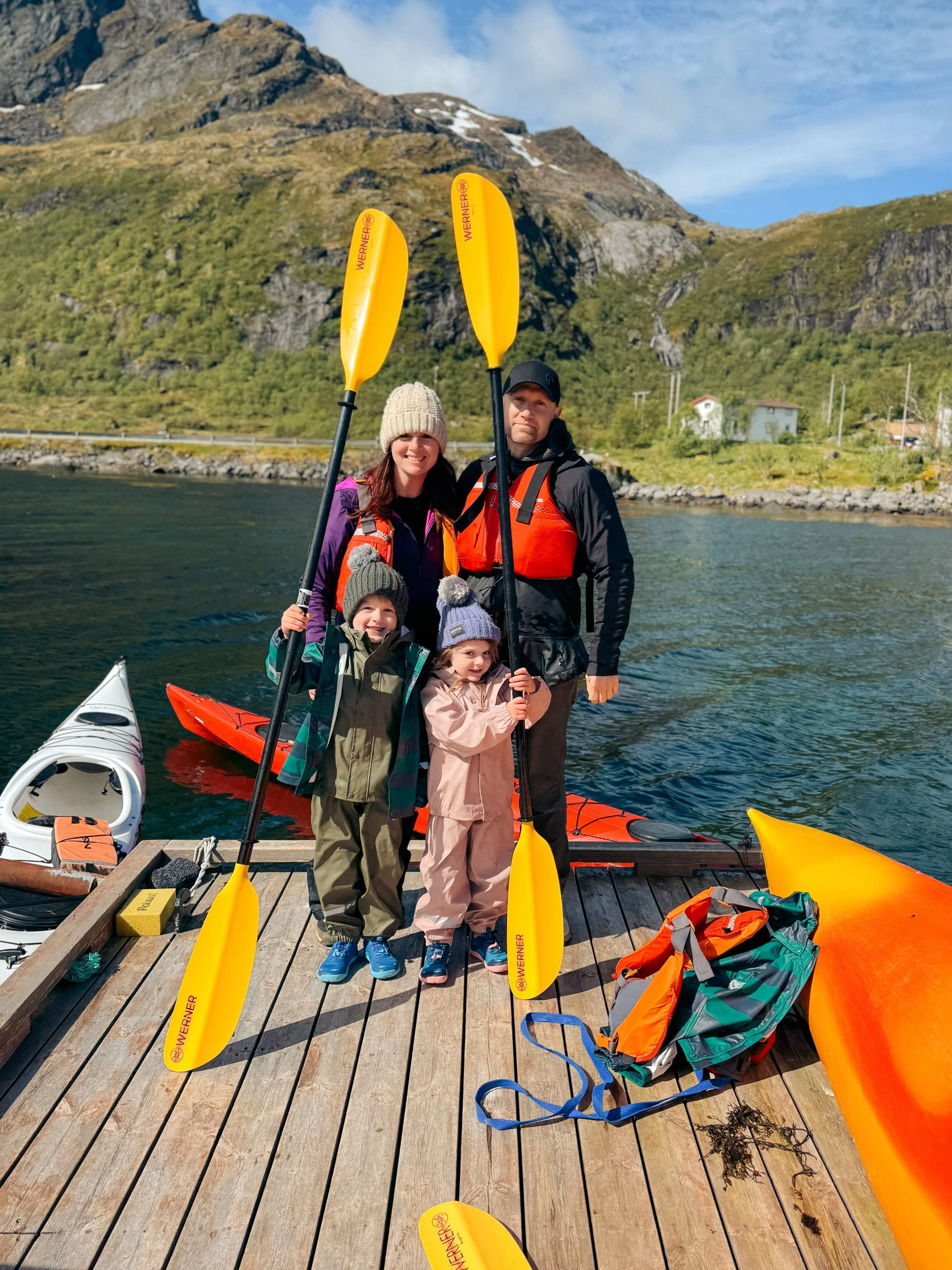 One of our favorite activities while in Lofoten was kayaking among the fjords. Our guide, Antonio, was incredibly patient with Leif as he threw hardball questions at him at a rapid pace, like, &ldquo;Where are the narwhals?&rdquo;

We booked a two-ho
