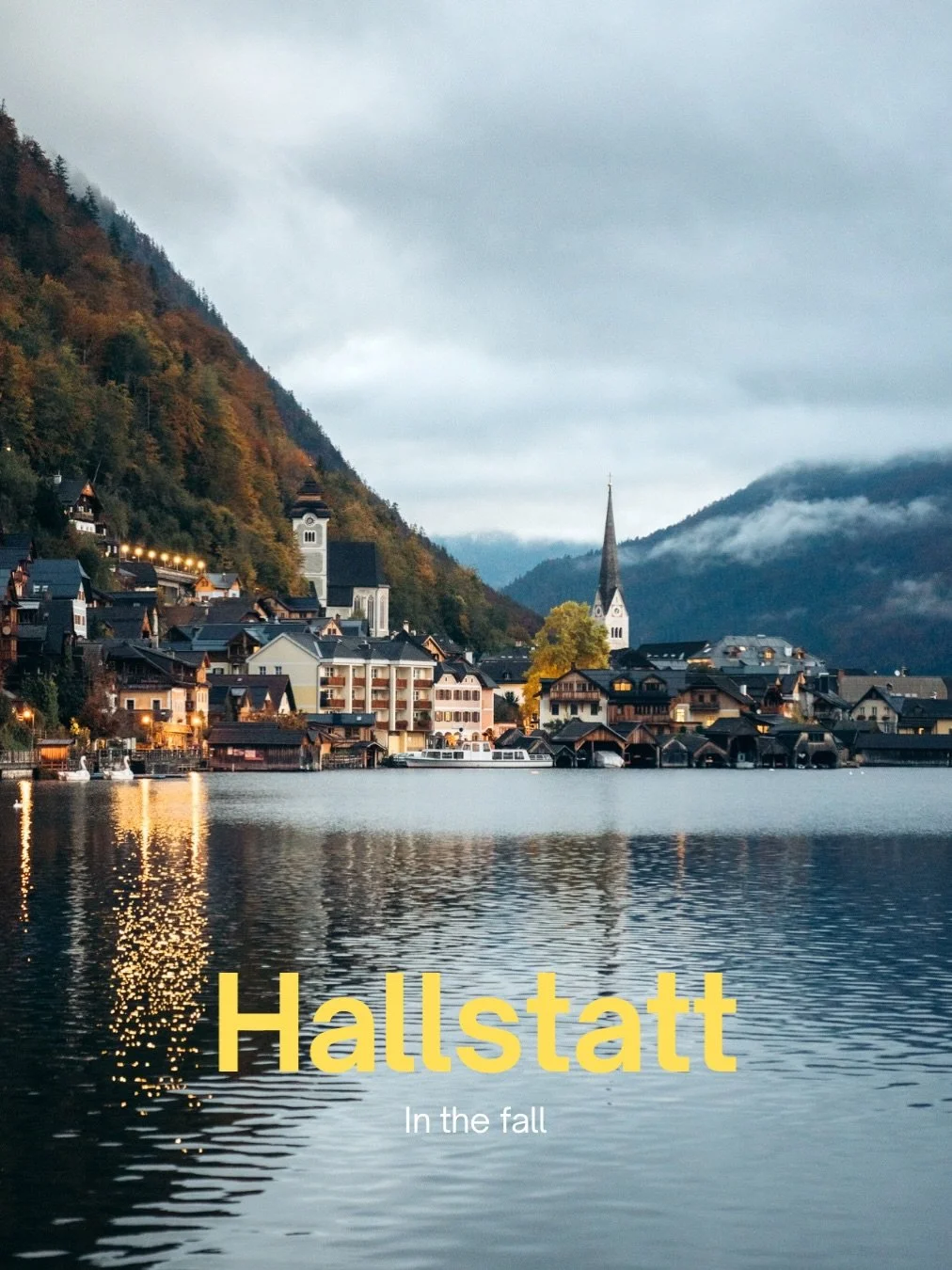 This is your sign to visit Hallstatt, Austria in the fall. Arrive early to beat the tour bus crowds, take the funicular up to the Skywalk, and leave time to explore the village along Lake Hallstatt. We stayed nearby at a family resort in Obertraun wh