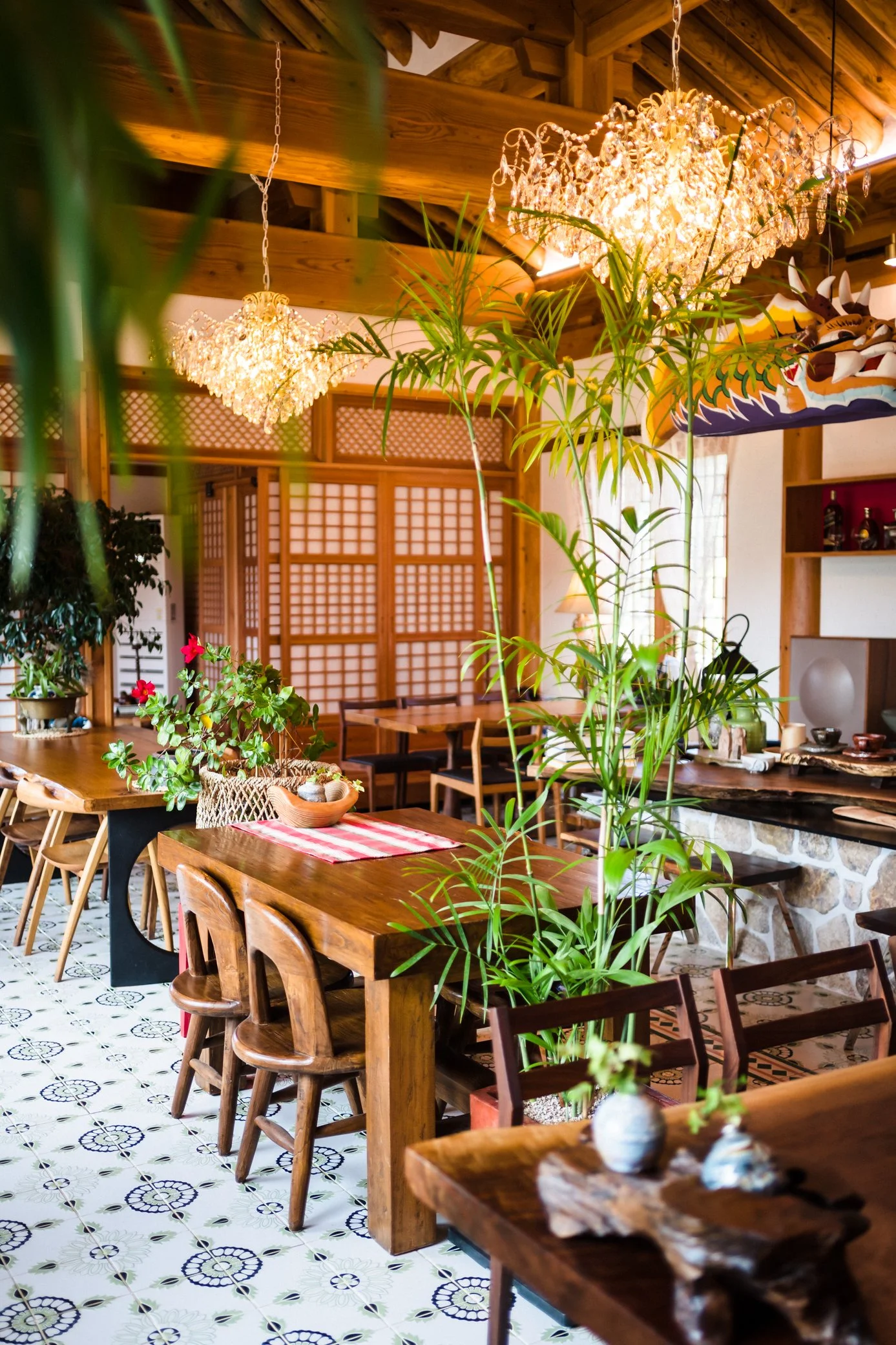 Jeonju Hanok Village during cherry blossom season