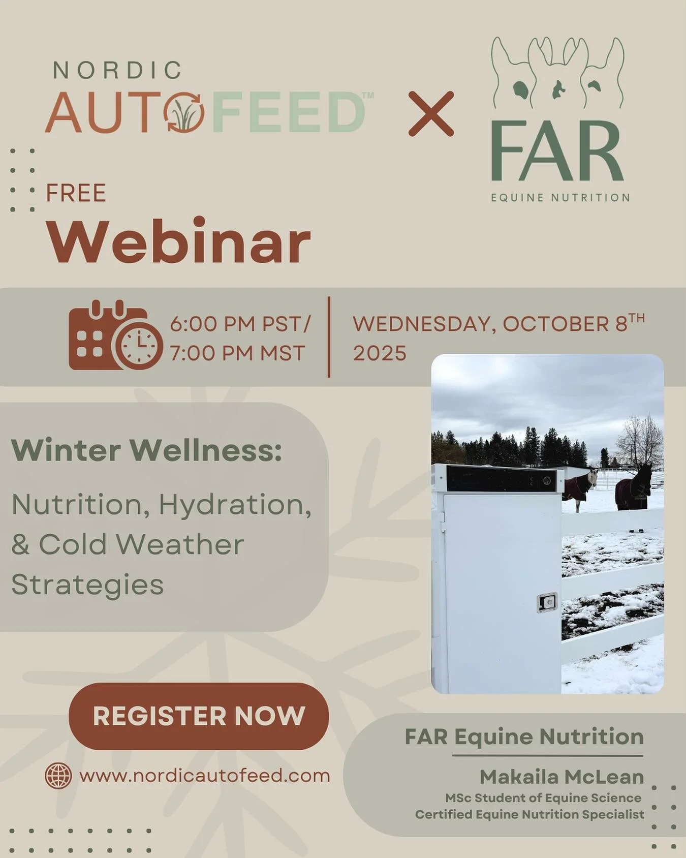 You’re not alone if you’re dreading winter horse care🧣❄️
Risk of colic and injuries increases, along with the workload 📈
This webinar is for you if you want to plan ahead and keep your horse safe and feeling their best during the wint