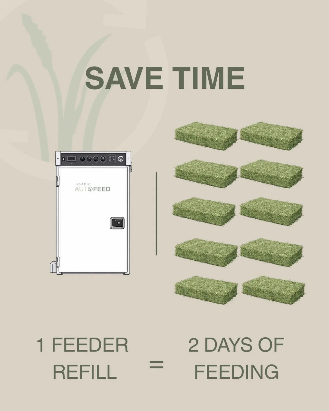 Spend less time feeding by refilling every 2 days. Each feeder holds up to 60lb of hay. No more worrying about tossing flakes or stuffing hay nets. Spend more time with your horse instead. ✨