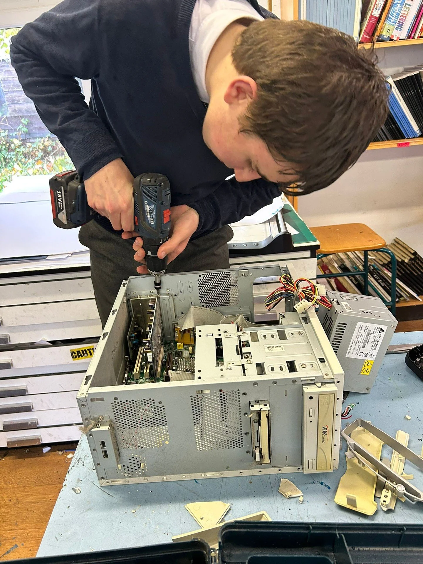 Reduce, reuse, recycle takes on a whole new meaning when turning old computer components into  insect sculptures!