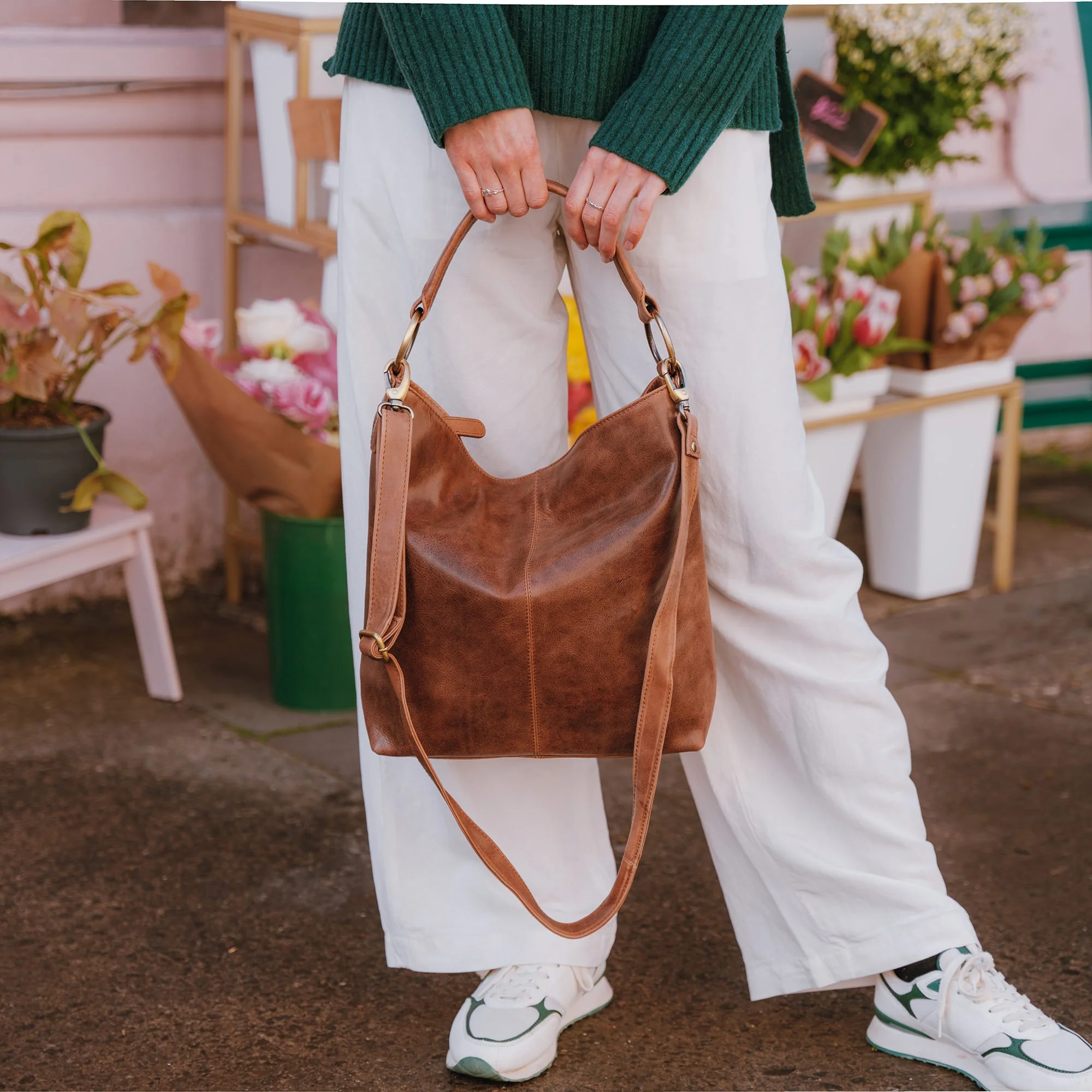 Easton Brown Leather Hobo Bag The Leather Store