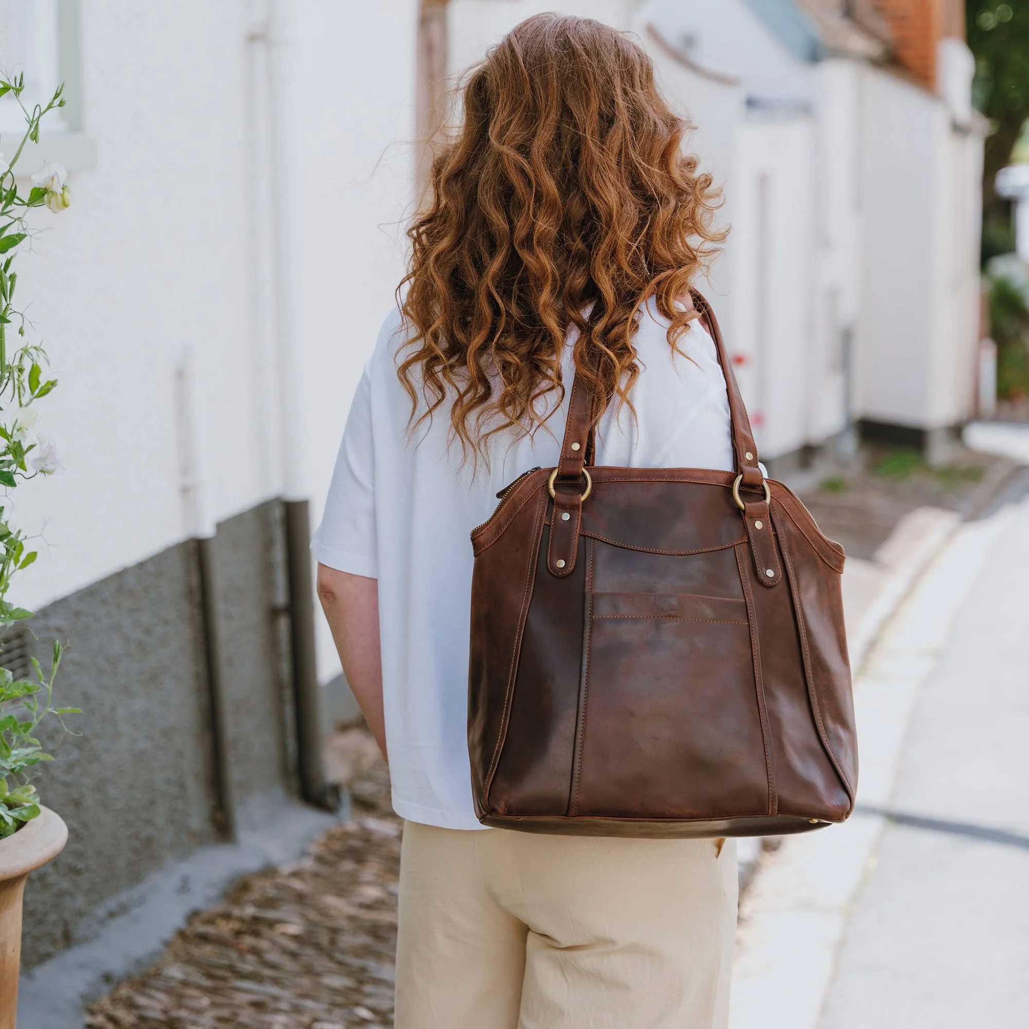 Chelsea Brown Large Leather Tote Bag