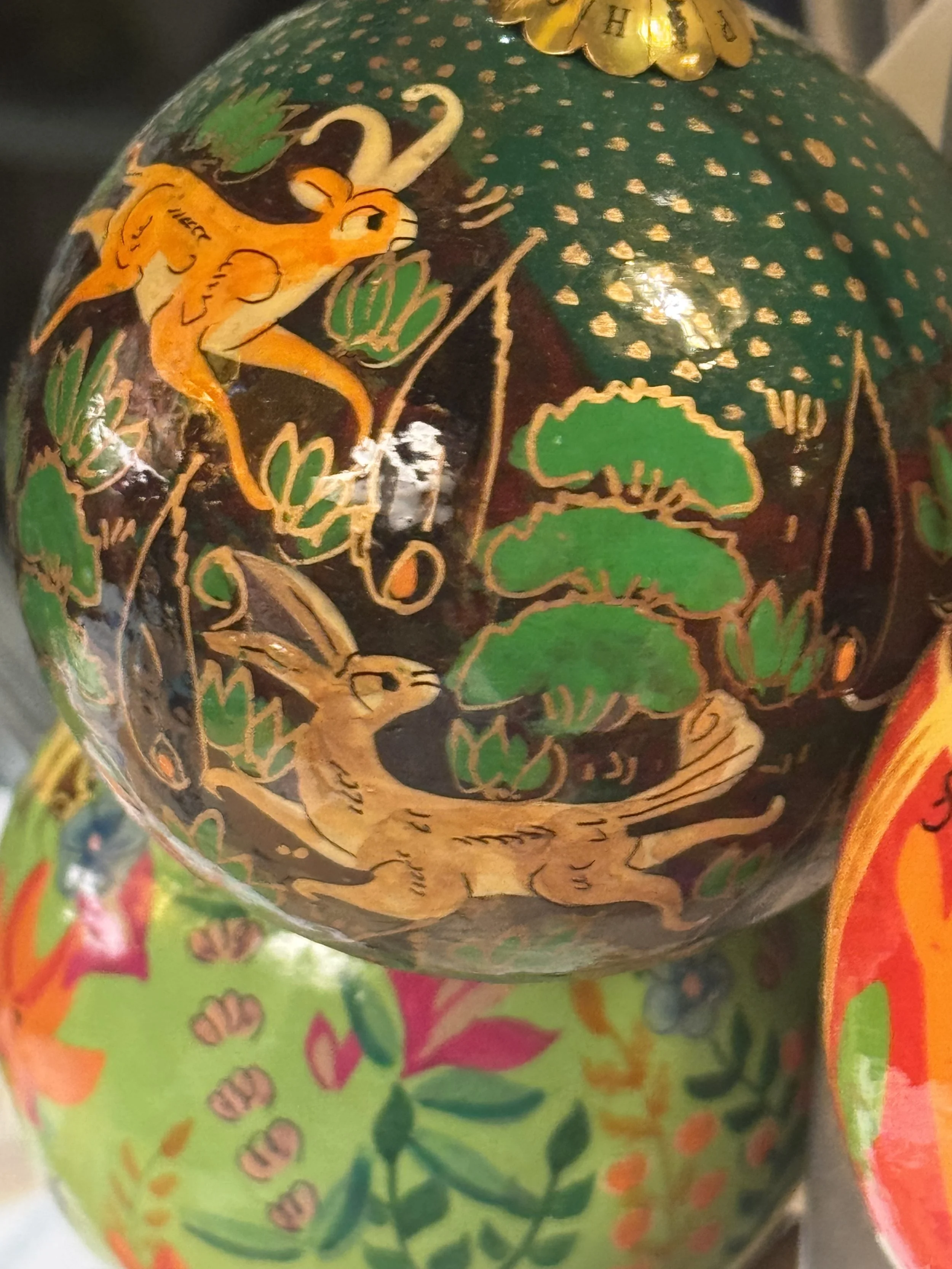 hand painted indian baubles 