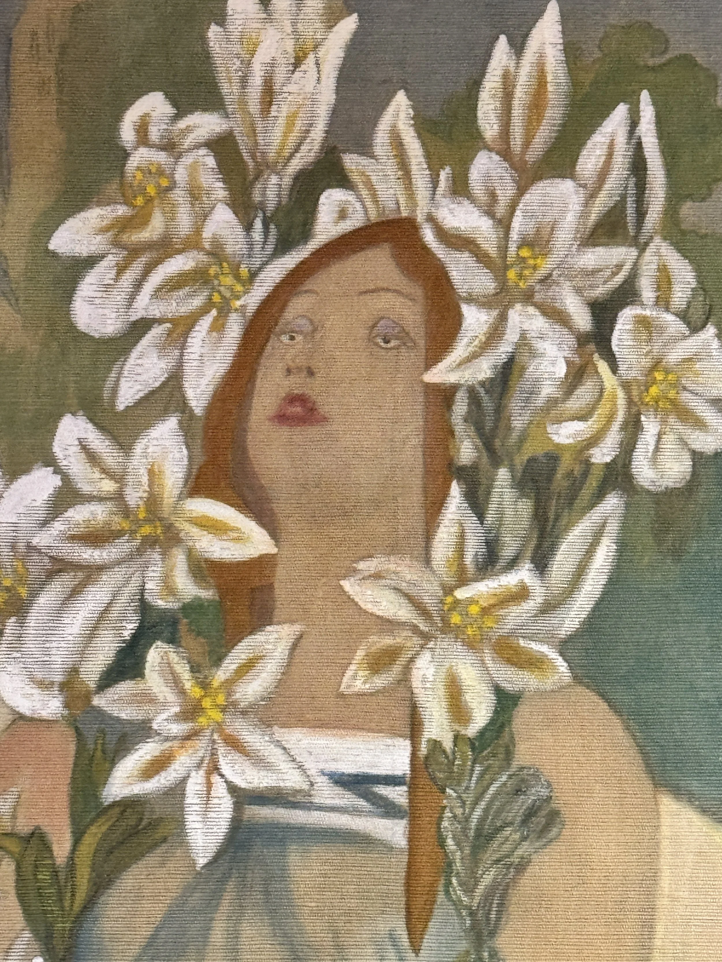 Woman with White Lilies
