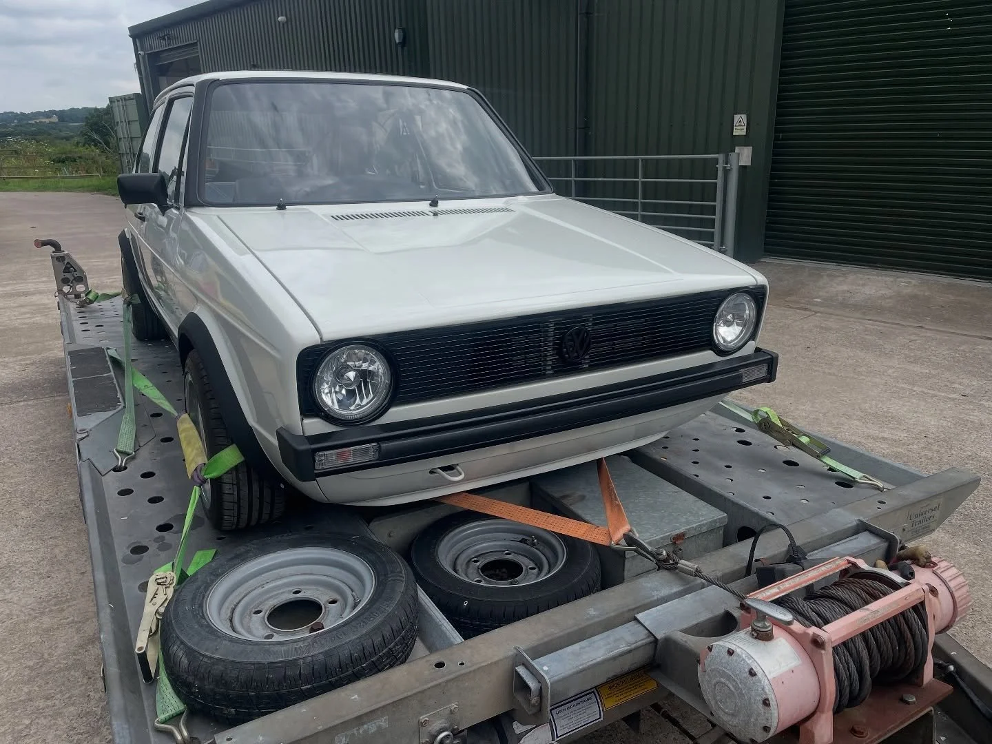 Lovely MK1 Golf Gti moved on the open trailer today. #vw #gti #mk1gtj #trailer #transport #vehiclelogistics