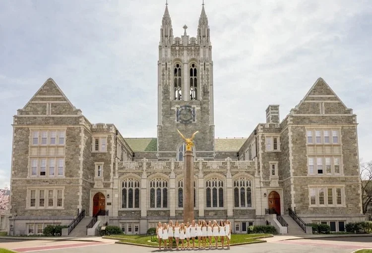 boston college full building photography grads