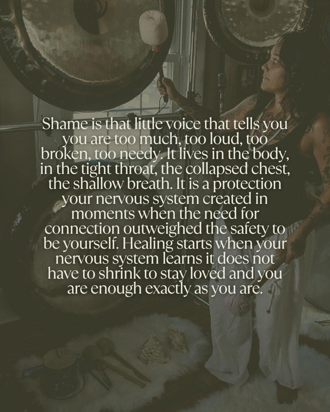 Shame is a memory your nervous system holds on to in the body.

A body that once learned
&ldquo;it&rsquo;s safer to hide than to be seen.&rdquo;

We don't choose shame.
We adapted to environments where connection felt conditional
and expression felt 