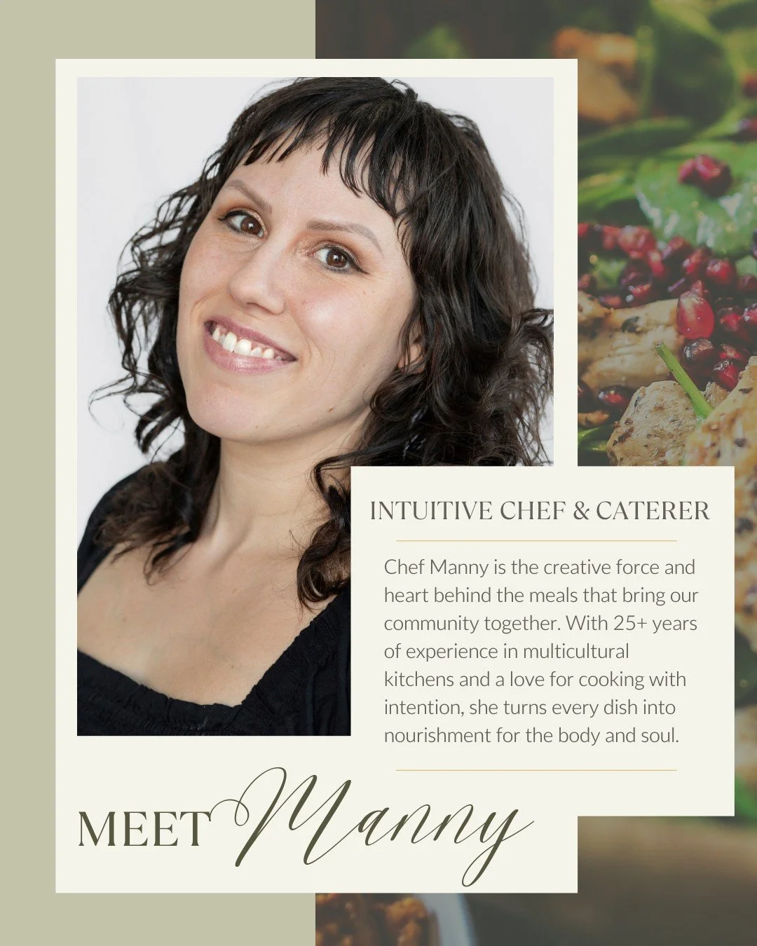 We&rsquo;re thrilled to officially welcome our dear friend, Chef Manny, to the Awaken Your Essence team! ✨

If you&rsquo;ve joined one of our workshops or retreats, you&rsquo;ve probably already tasted her incredible food and felt her warm, loving pr