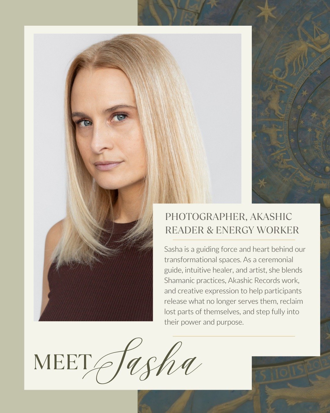 Meet Sasha, a ceremonial guide, intuitive healer, artist and more! 🌿 

Through her embodiment portrait sessions, movement, ritual, and intuitive guidance through a variety of modalities, she helps participants reconnect with themselves, honor their 