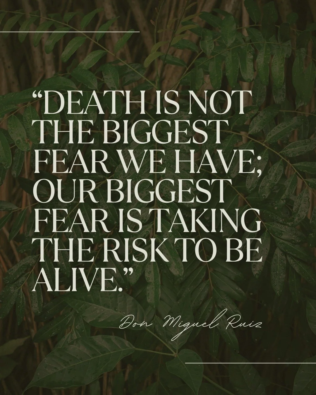 The real fear is what life asks of us when we are FULLY in it.

To be seen. To be honest. To make changes. To feel things without numbing or rushing past them. To slow down. To be uncomfortable.

So instead, we stay in the in-between. Thinking more t