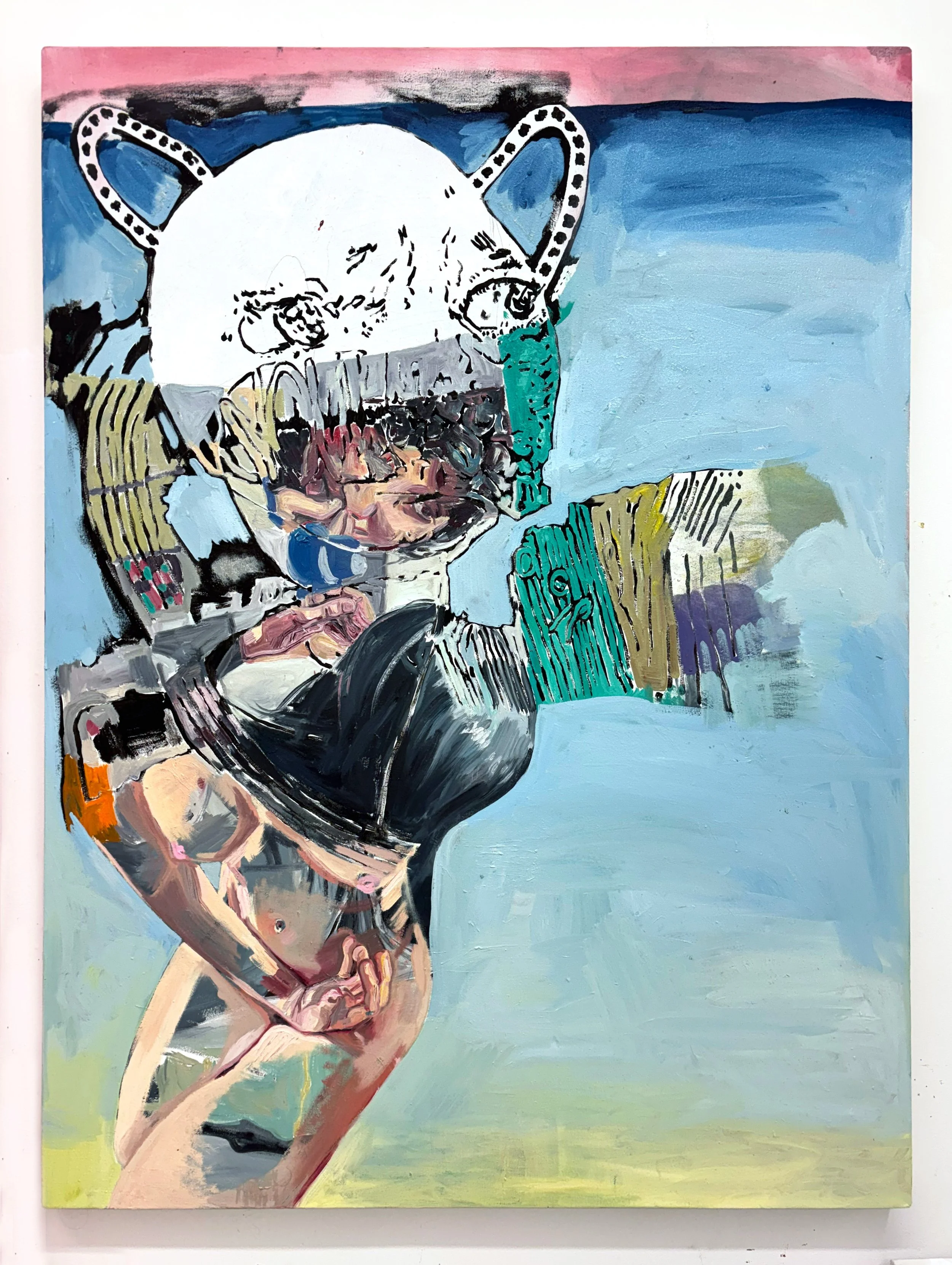 'CyberFlesh GirlMonster', 2025, Oil on Canvas