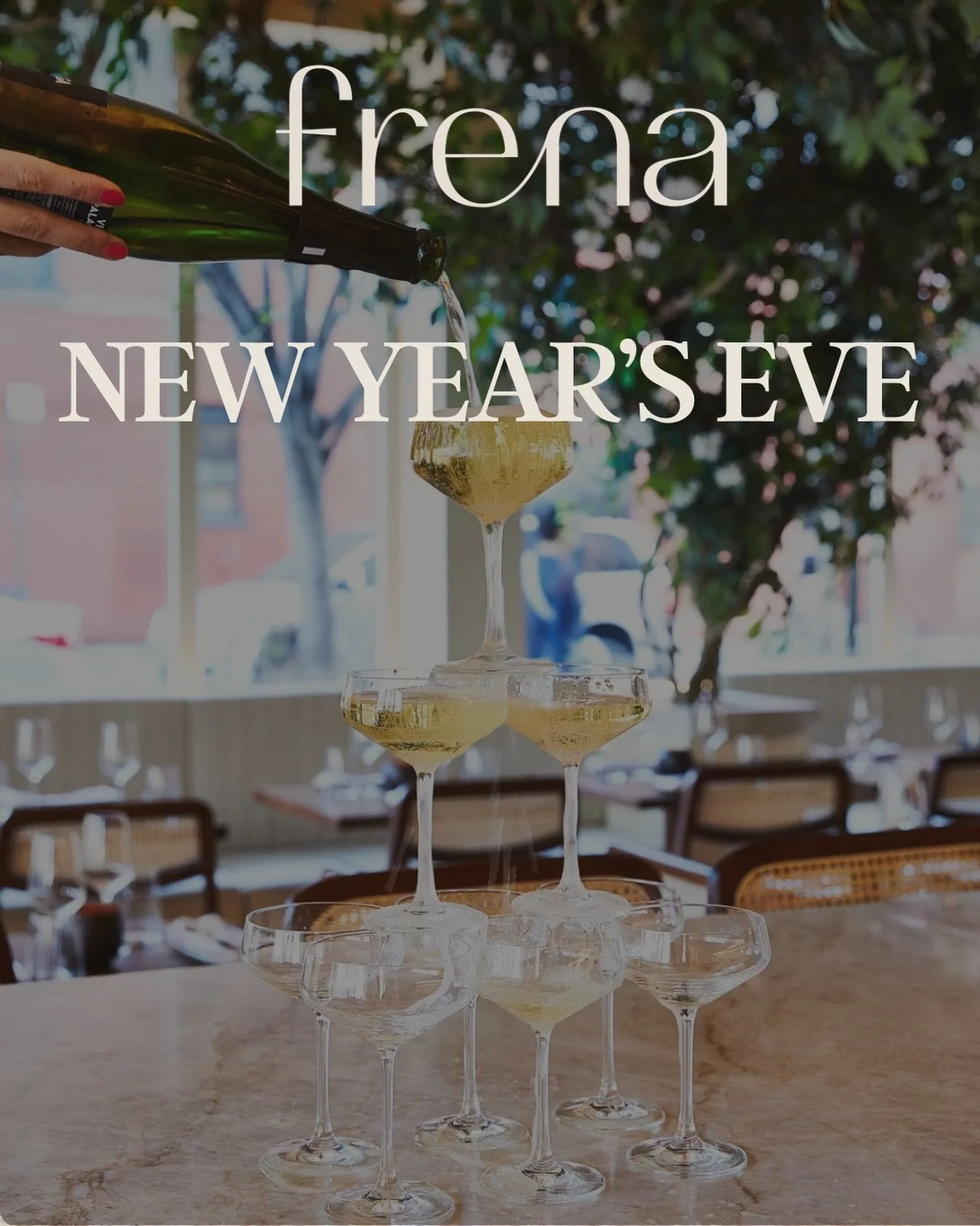 Join us for a festive  New Year&rsquo;s Eve meal designed to celebrate. With campaign, caviar, special dishes and a selection of Frena classics. More information in our link in bio. #nye #newyearsinnewyork #eatnyc