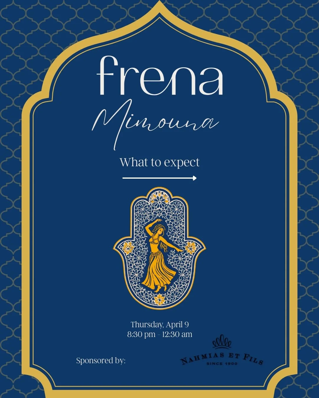 Join us for a Mimouna celebration as we welcome the end of Passover with an evening of abundance.

Enjoy a festive night filled with delicious foods, spirits, bellydancing, and incredible vibes.

Come hungry, bring friends, and celebrate with us as w