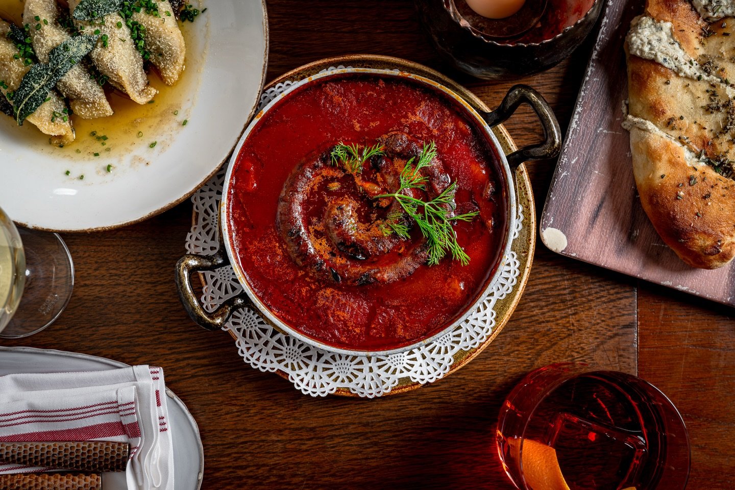 Homemade Merguez Appetizer 
Moroccan lamb sausage, gigante beans, dill pollen 

#eatnyc #moroccanfood #midtownmanhattan #frena #newyorkeats