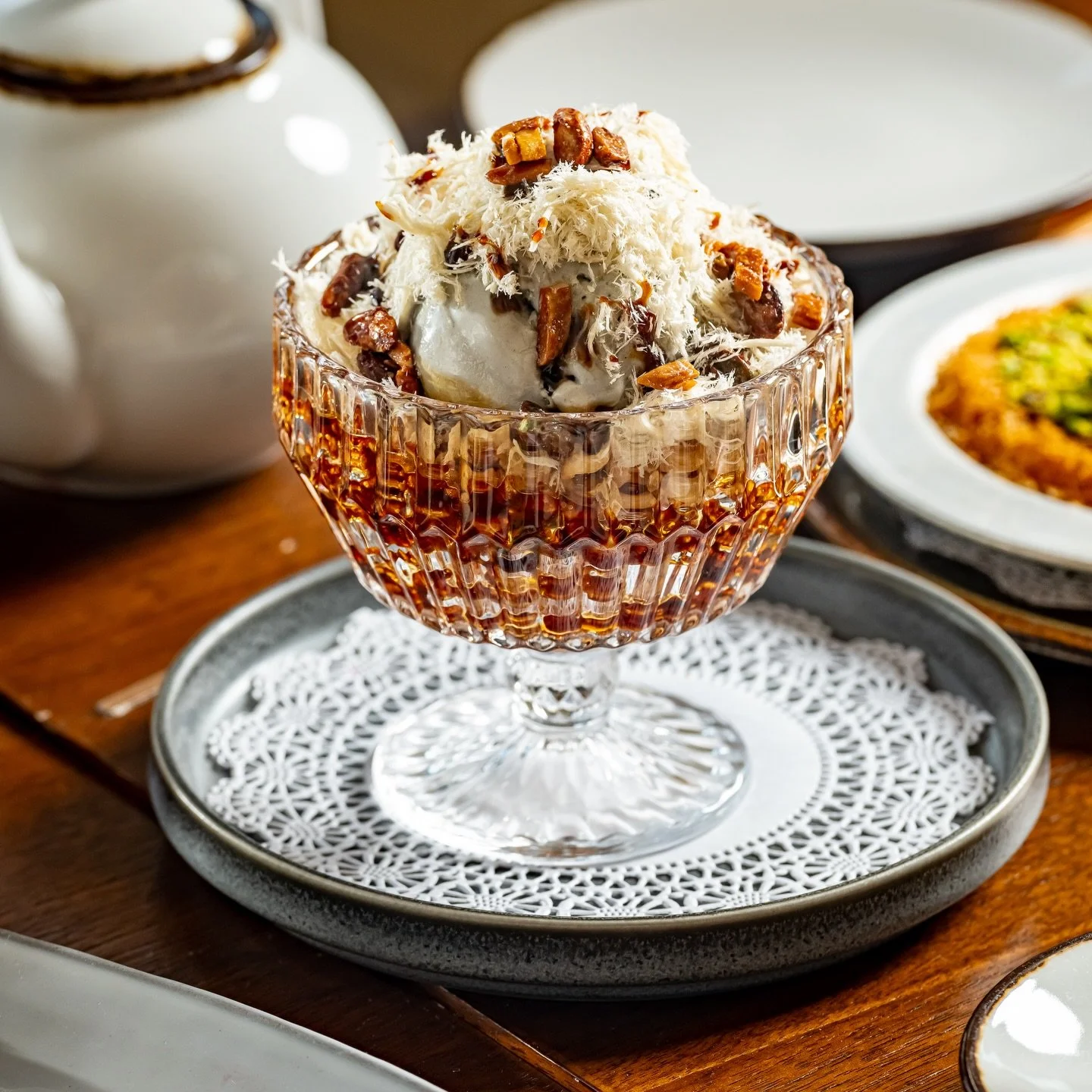 HALVA SILAN SUNDAE
House-made vanilla ice cream on top of caramelized rice crispies &amp; almonds topped with halva and date syrup

#dessert #icecream #eatnyc #midtownmanhattan #hellskitchennyc