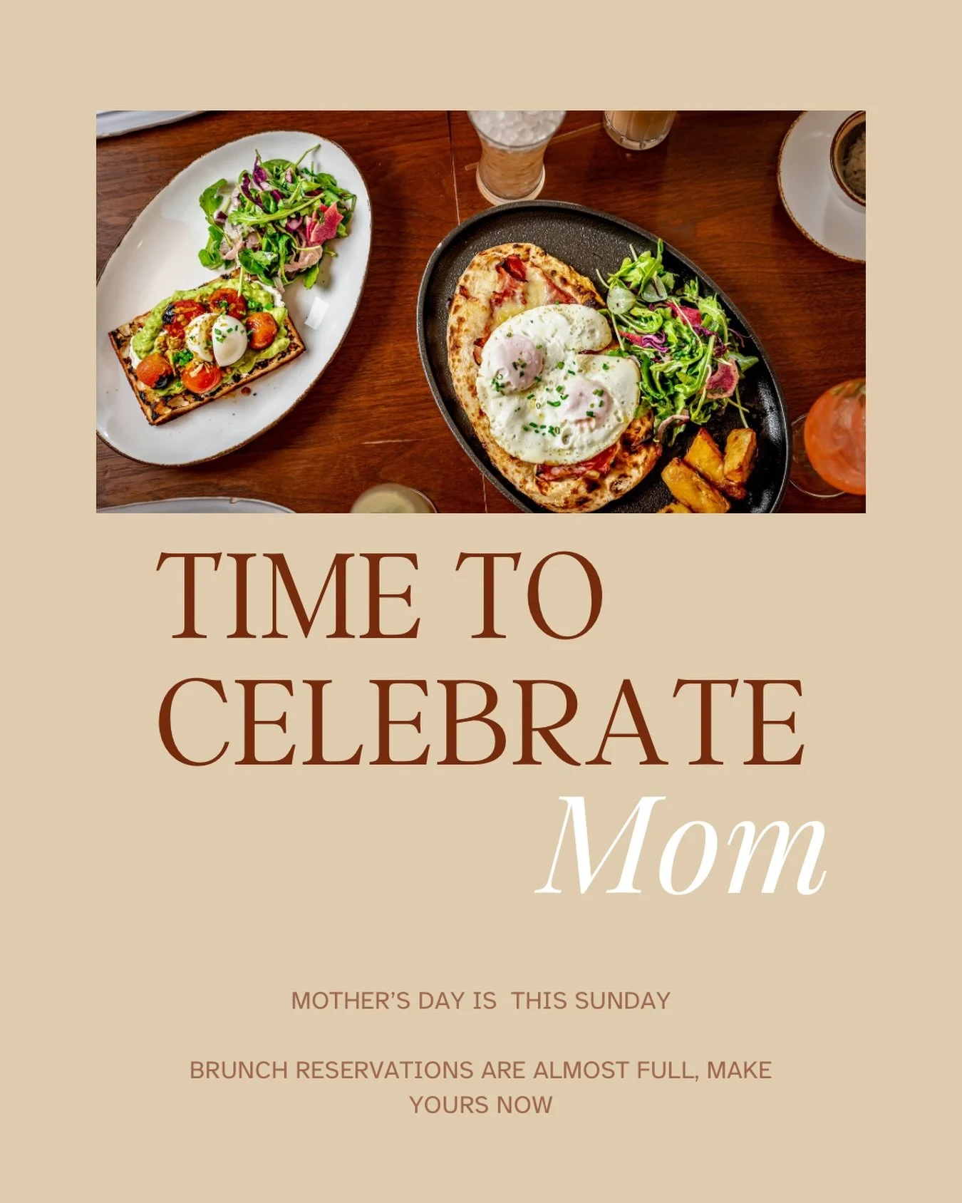 If you left your Mother&rsquo;s Day plans until last minute, make your reservation today! We&rsquo;re almost full, so book your table to enjoy our a-la-carte menu and celebrate mom the way she deserves: with warm bread, incredible dips, and too much 