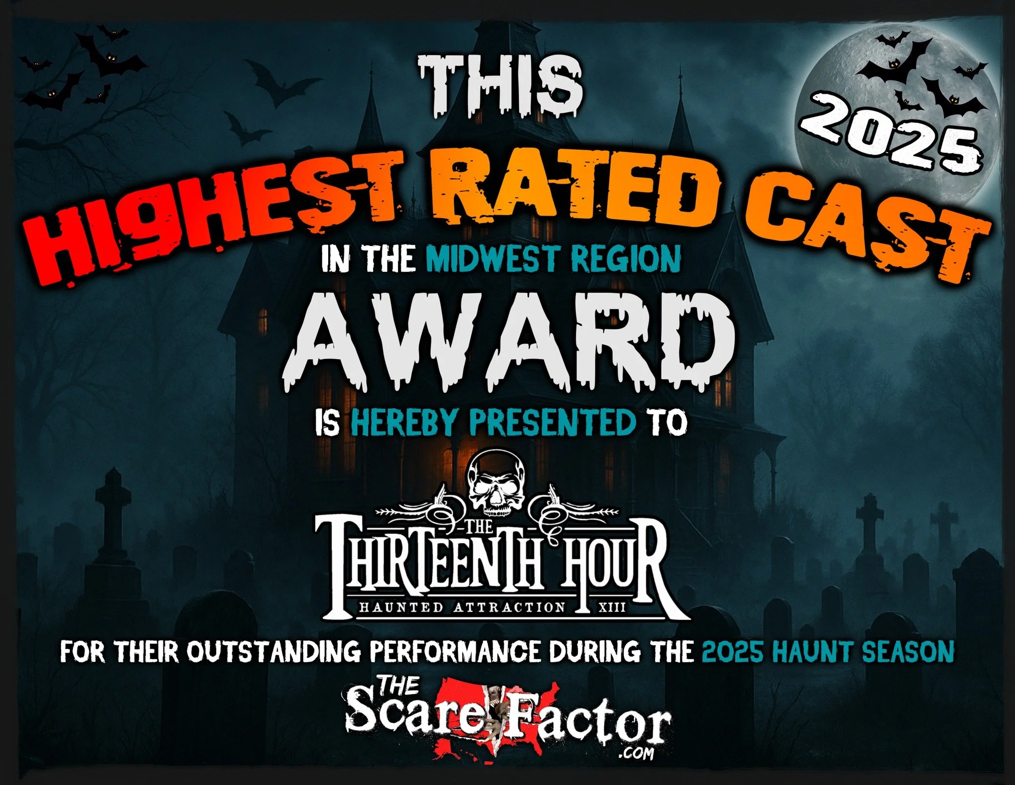 Starting off Thankful Week with a shoutout to our crew.

They crushed it this season and took home The Scare Factor's  award for the Highest Rated Cast in the Midwest!

Huge shoutout to our team&mdash; you&rsquo;re the real MVPs. 🖤