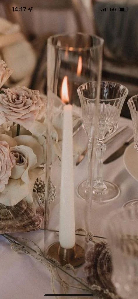Gold Candle Holder with a Glass Cover