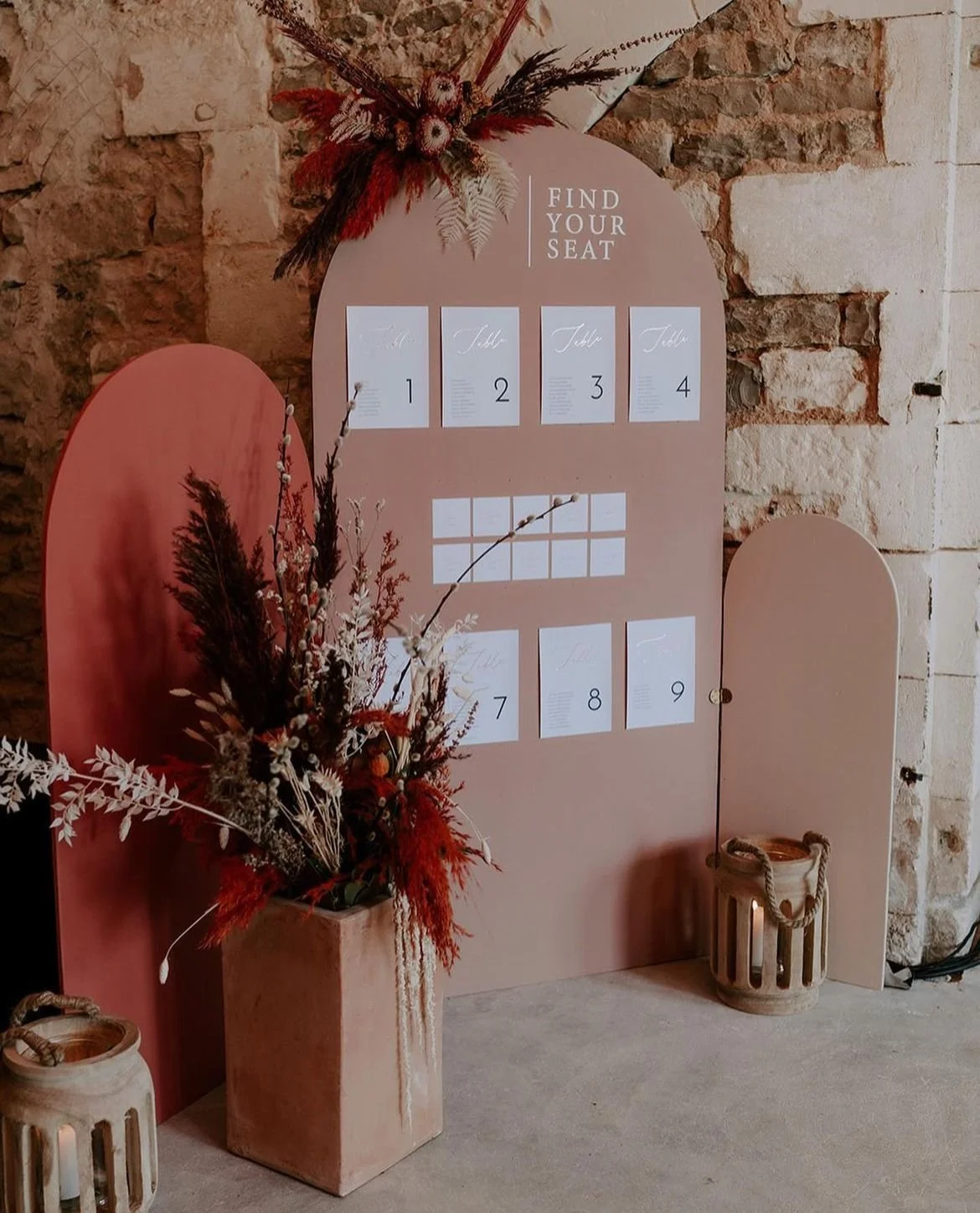 Modern Geometrical Seating Plan/Letter Display – Rental