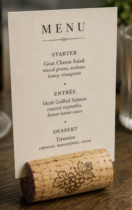 Cork Menu Stand