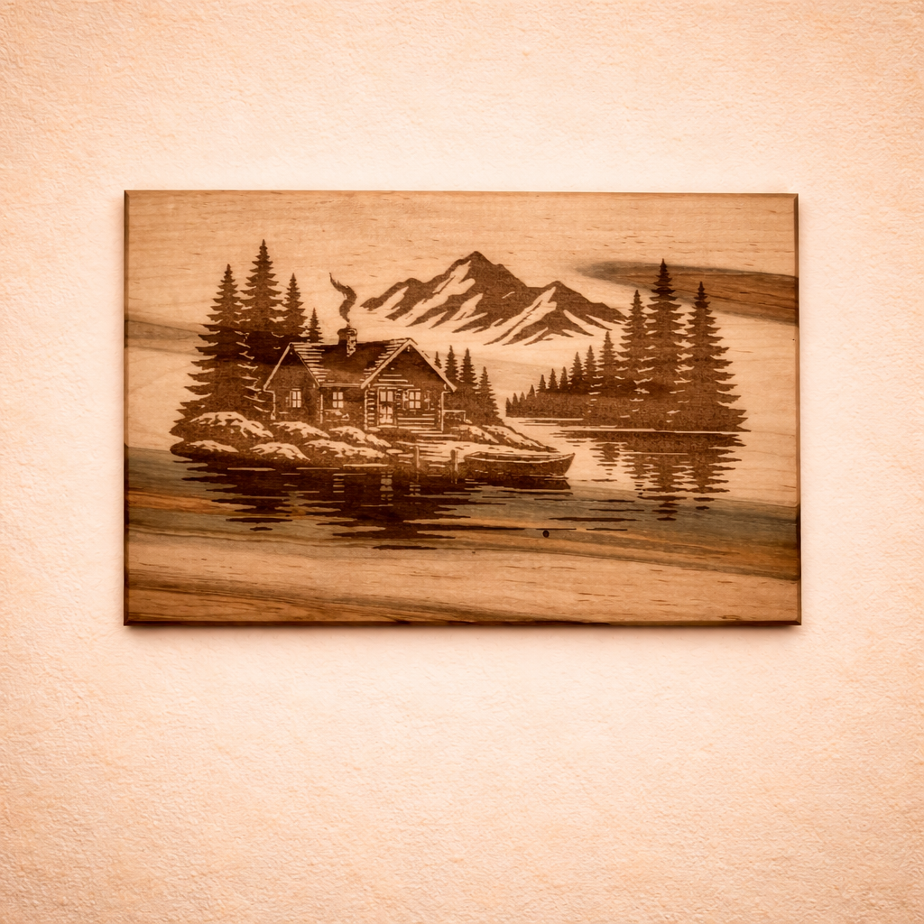Lake Cabin Wooden Wall Art