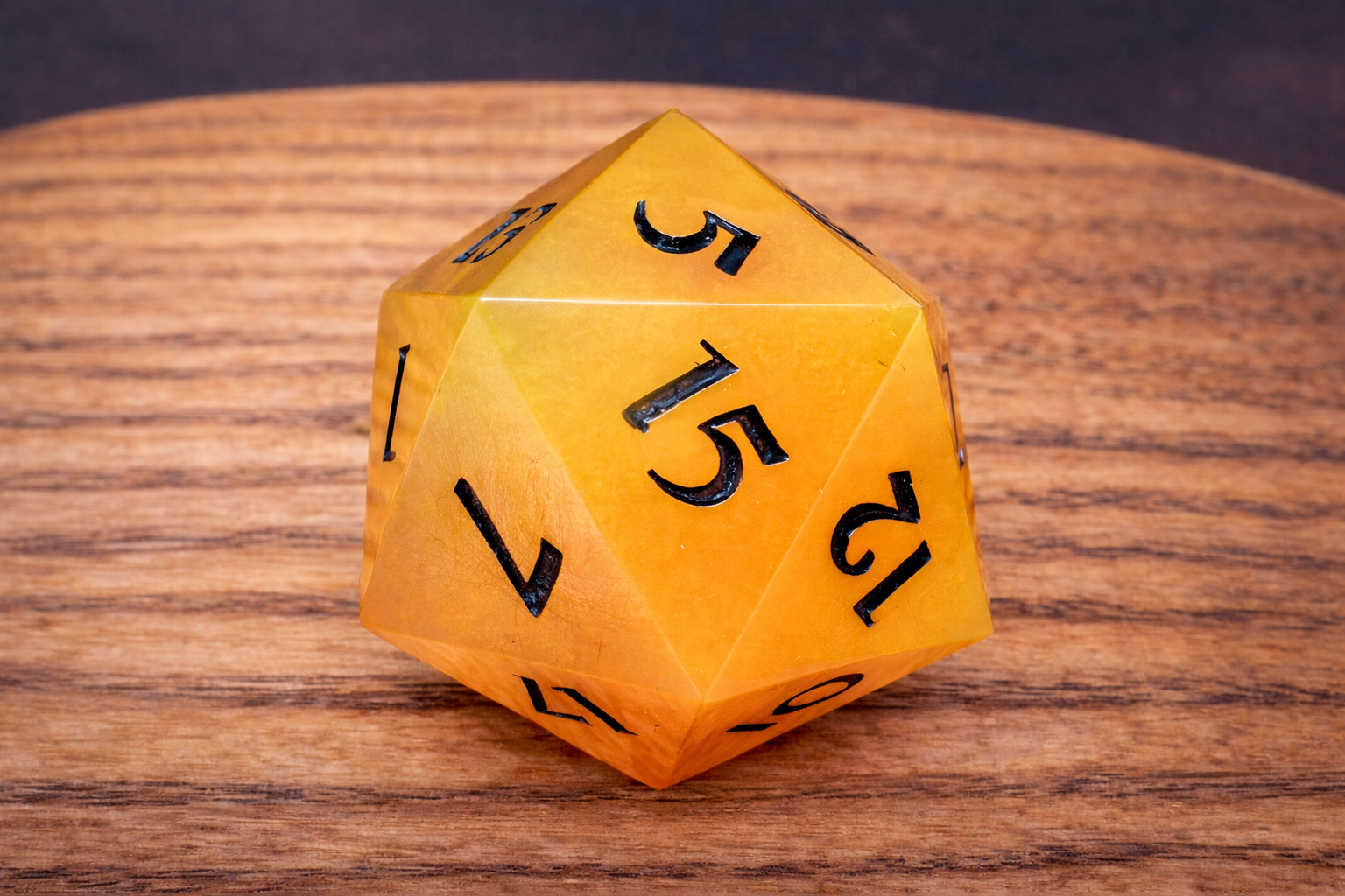 Orange Chonk D20 — Ember Relic