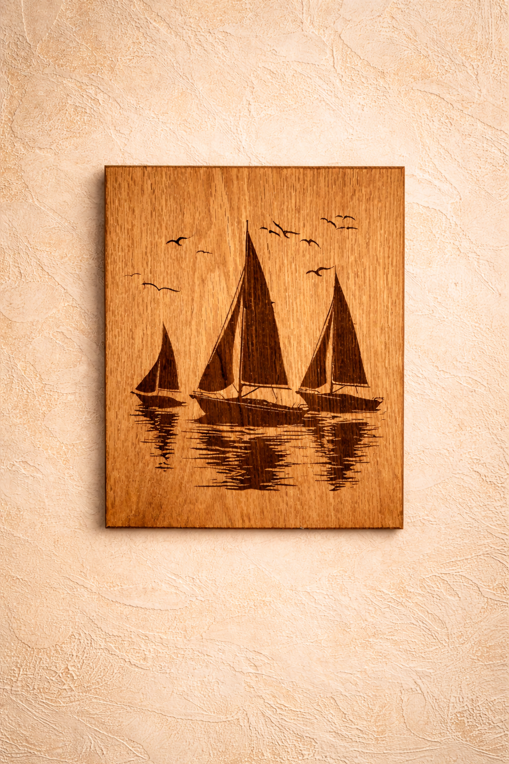 Oak Sailboats Wall Art
