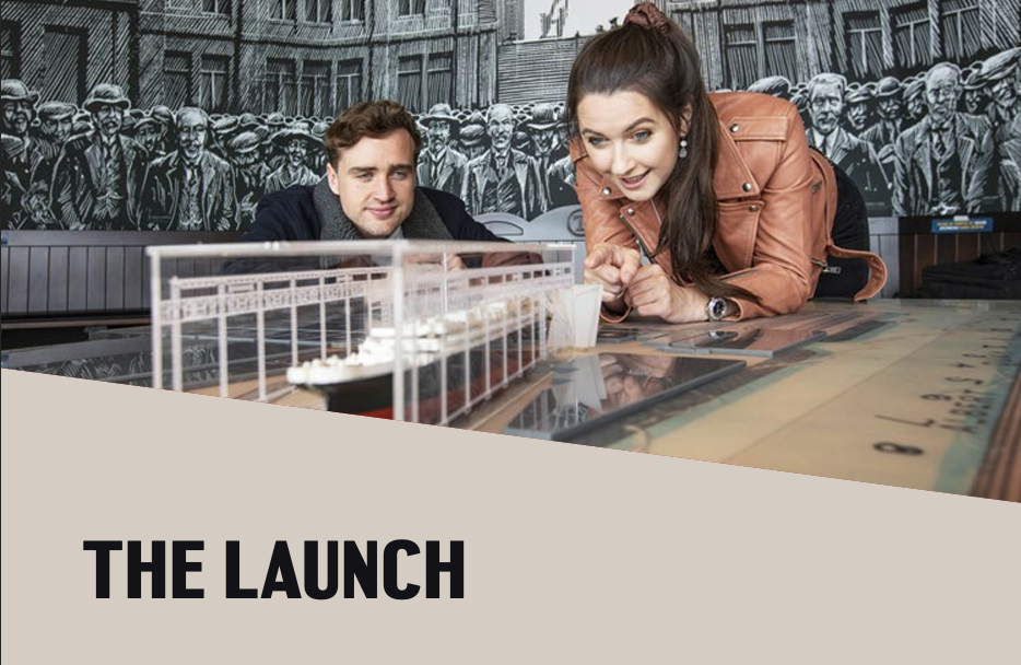 Transport yourself to 31st May 1911 to the site where Titanic was built. Soak up the atmosphere and hear the intake of breath as Titanic launches into the water. 