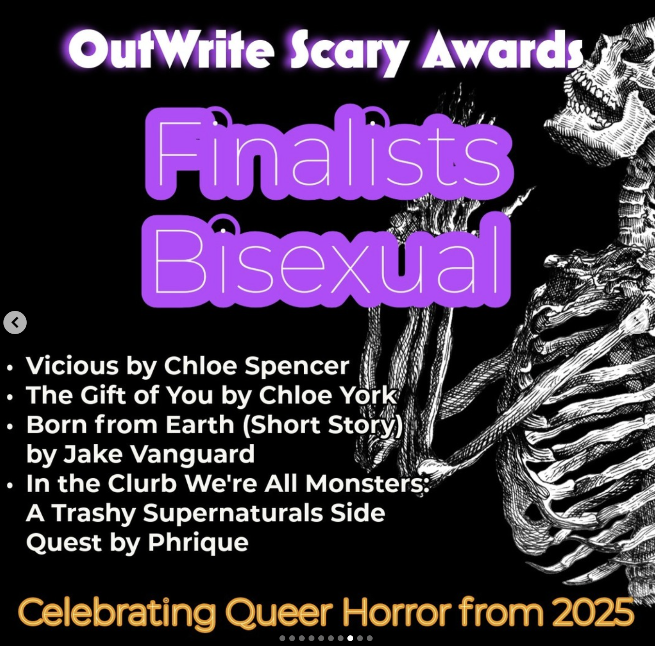 Vicious Nominated for OutWrite Scary Awards!