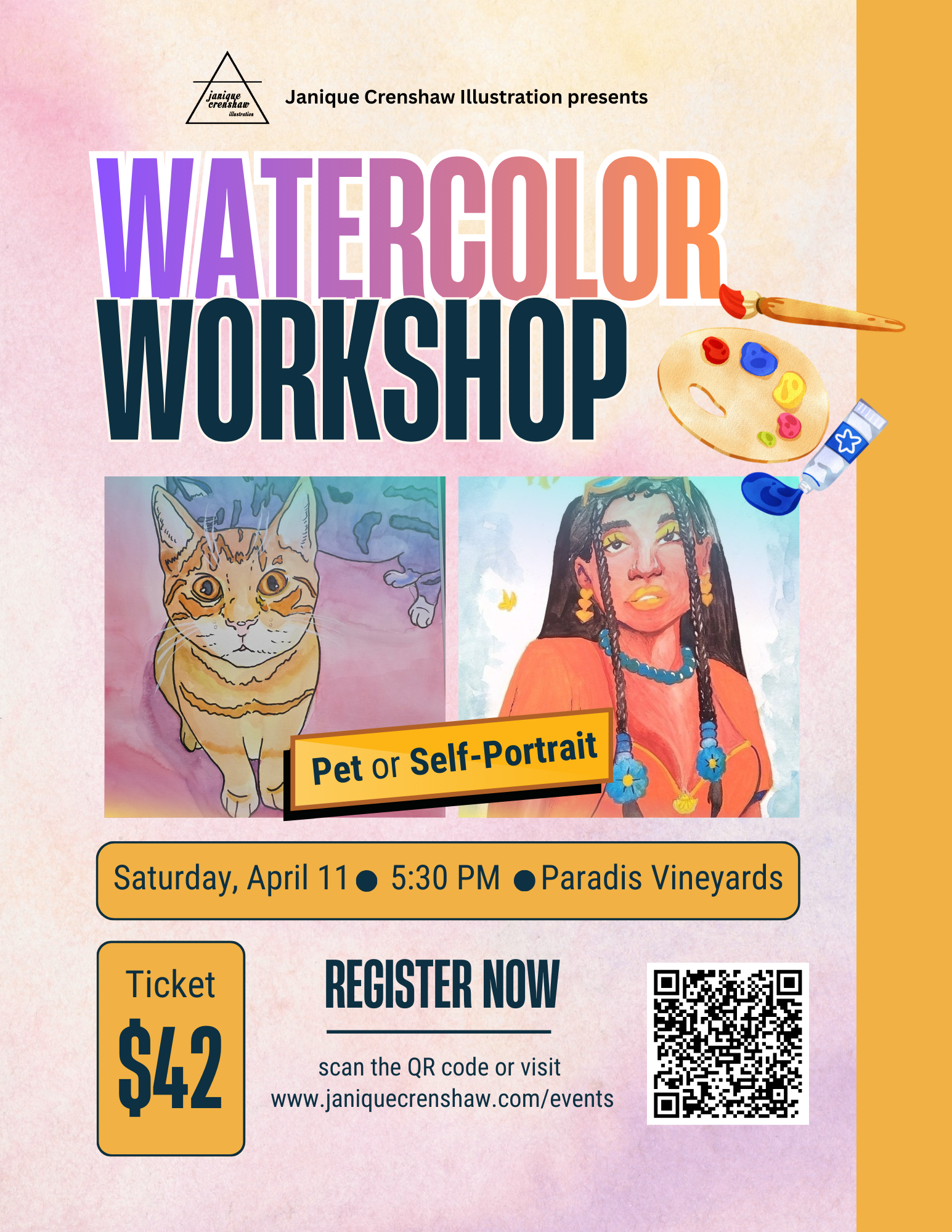 Sip &amp; Paint Watercolor Workshop 