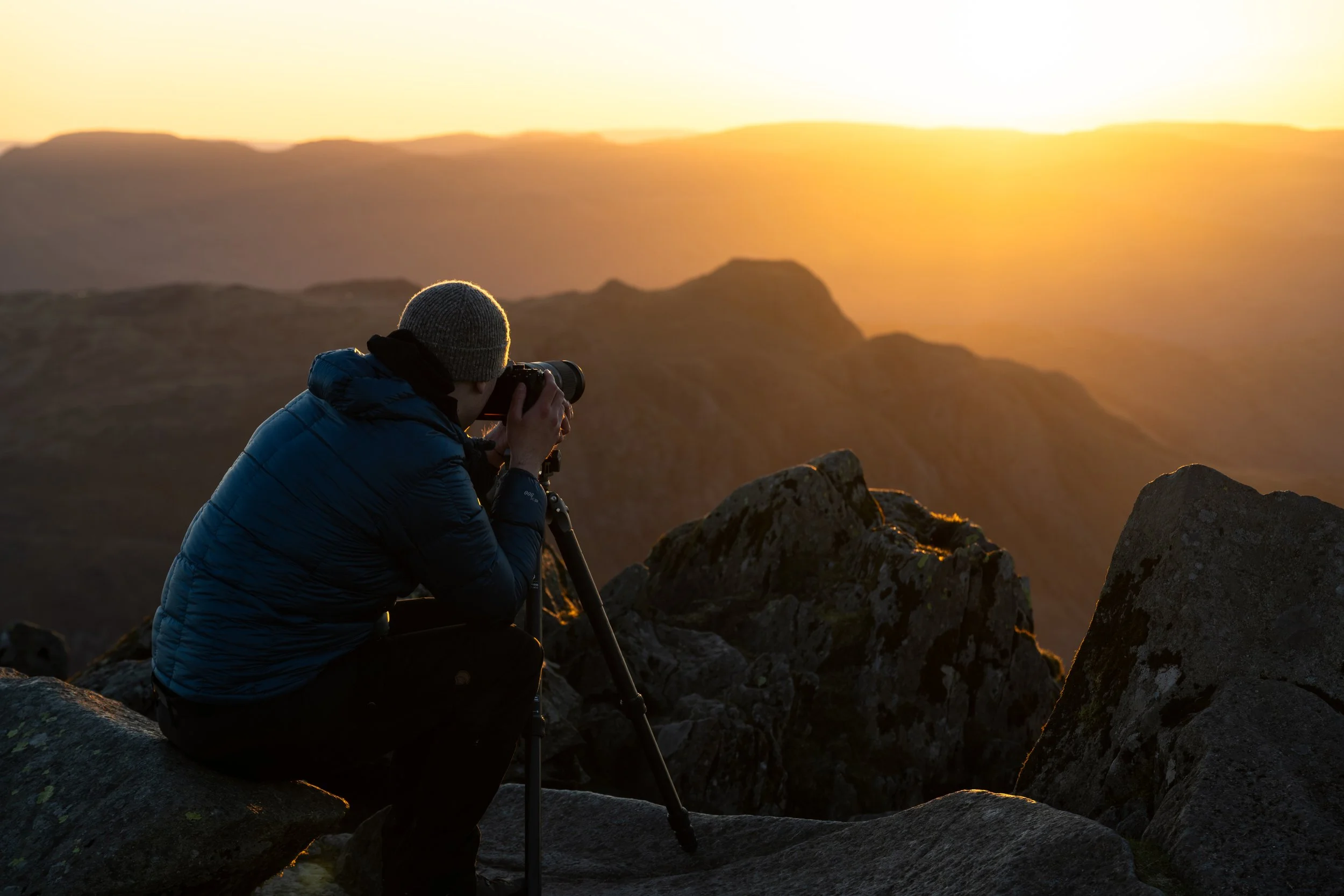 Landscape photography at sunrise in the Lake District on a workshop.
