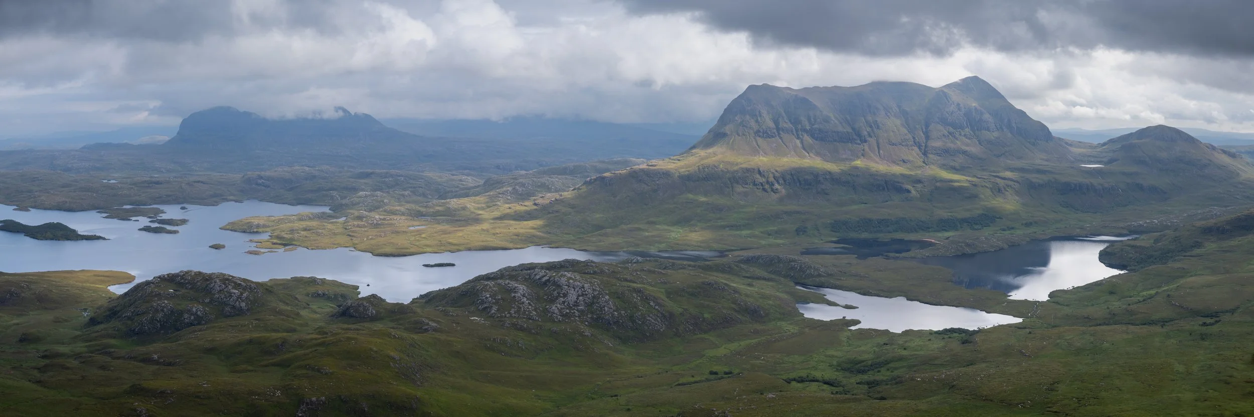 Suilven and Cul Mòr in Assynt, northwest Highlands of Scotland, taken from Stac Pollaidh.