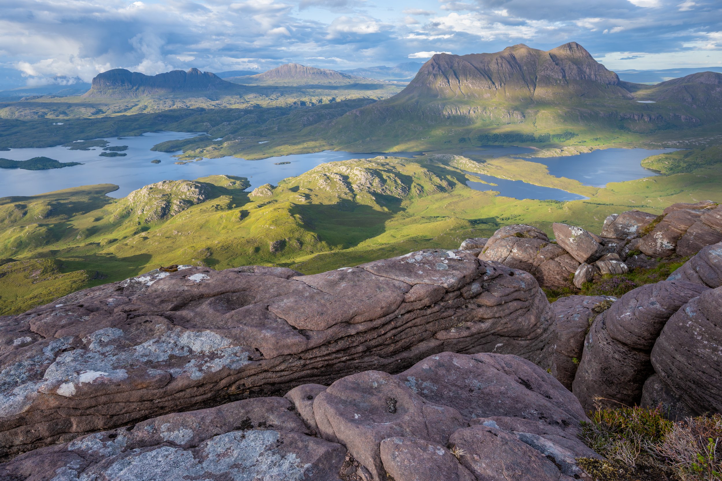 Suilven and Cul Mòr in Assynt, northwest Highlands of Scotland, taken from Stac Pollaidh.