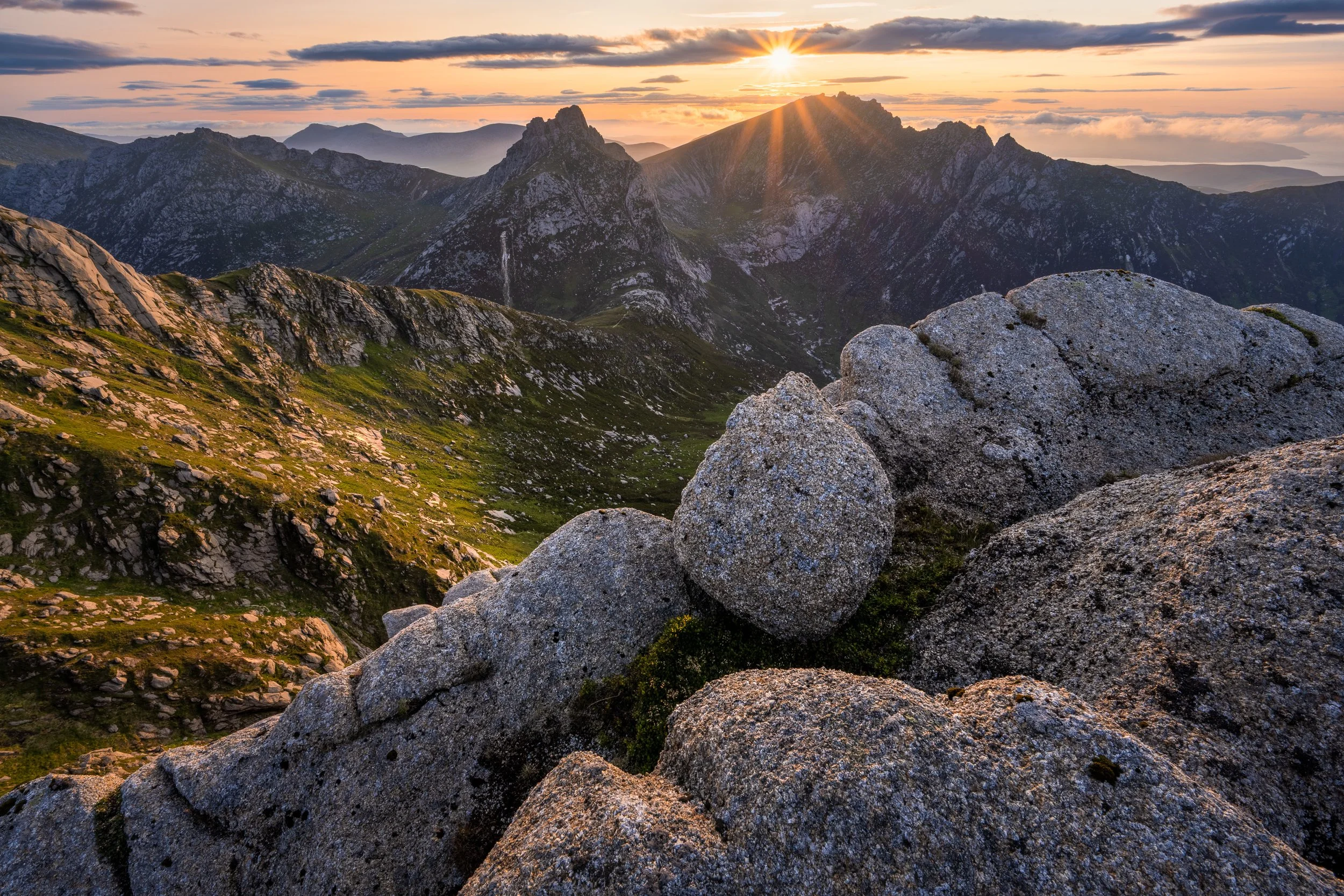 Landscape photography of Cir Mhòr at sunset on the Isle of Arran, Scotland.